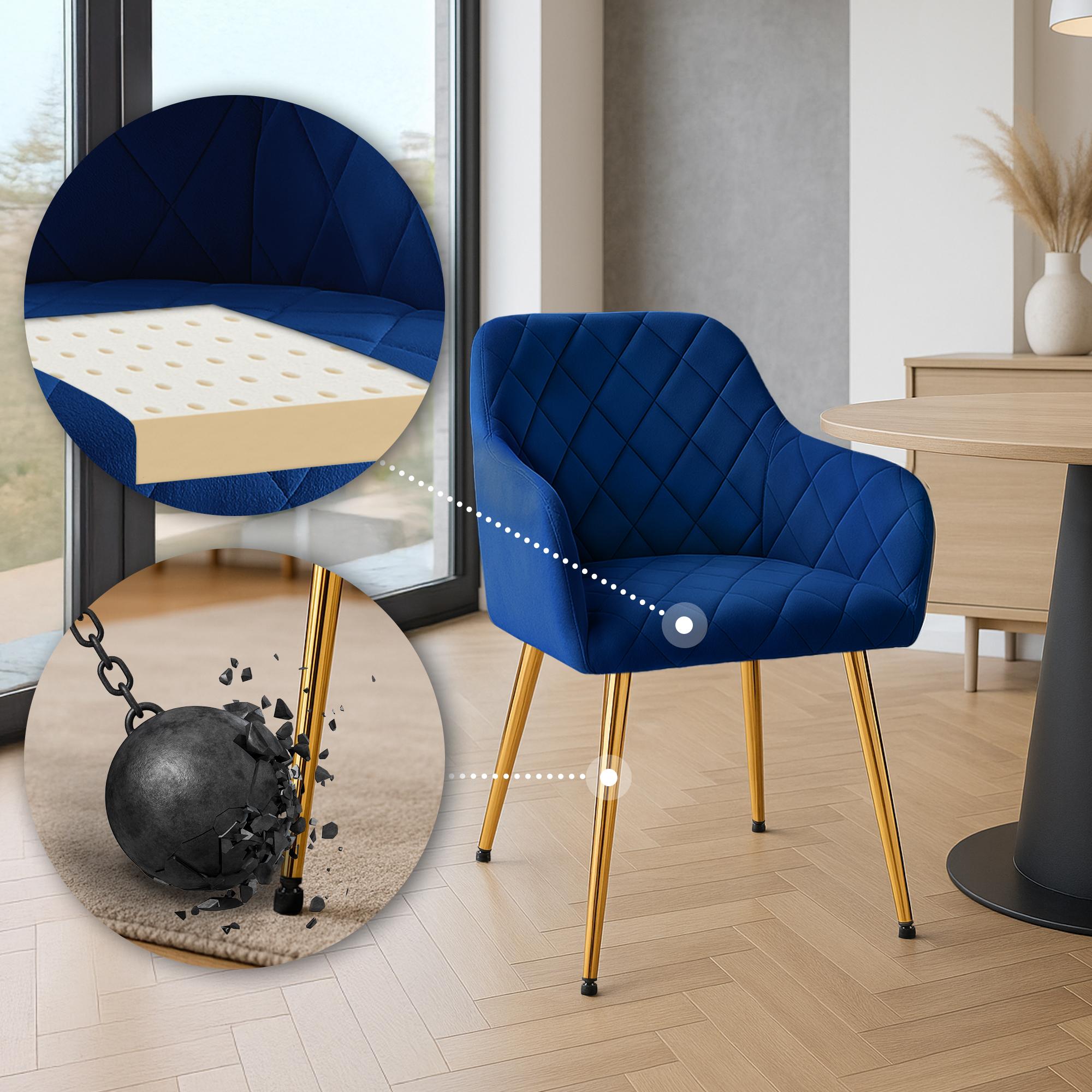 Set van 2 eetkamerstoelen Monett fluweel