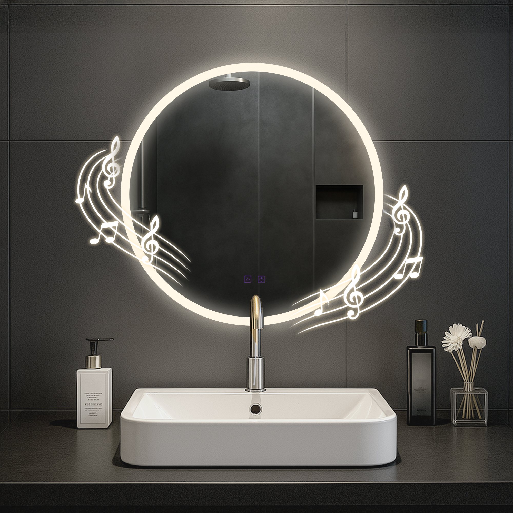 Badkamerspiegel Laconia met Bluetooth