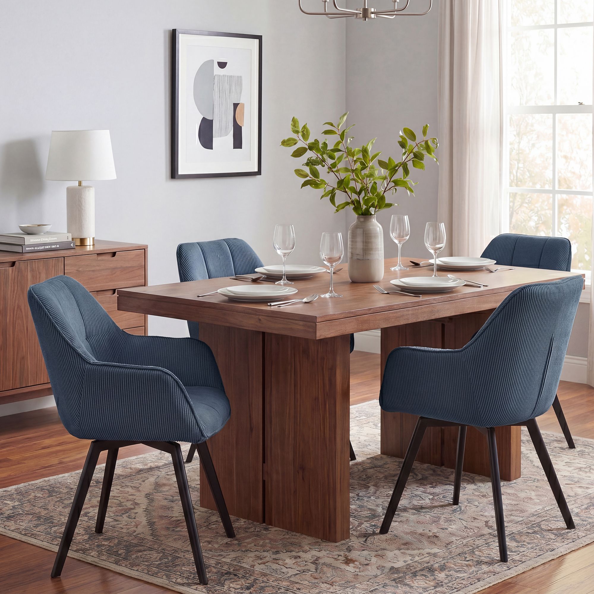 Set van 2 eetkamerstoelen Jordi Cord