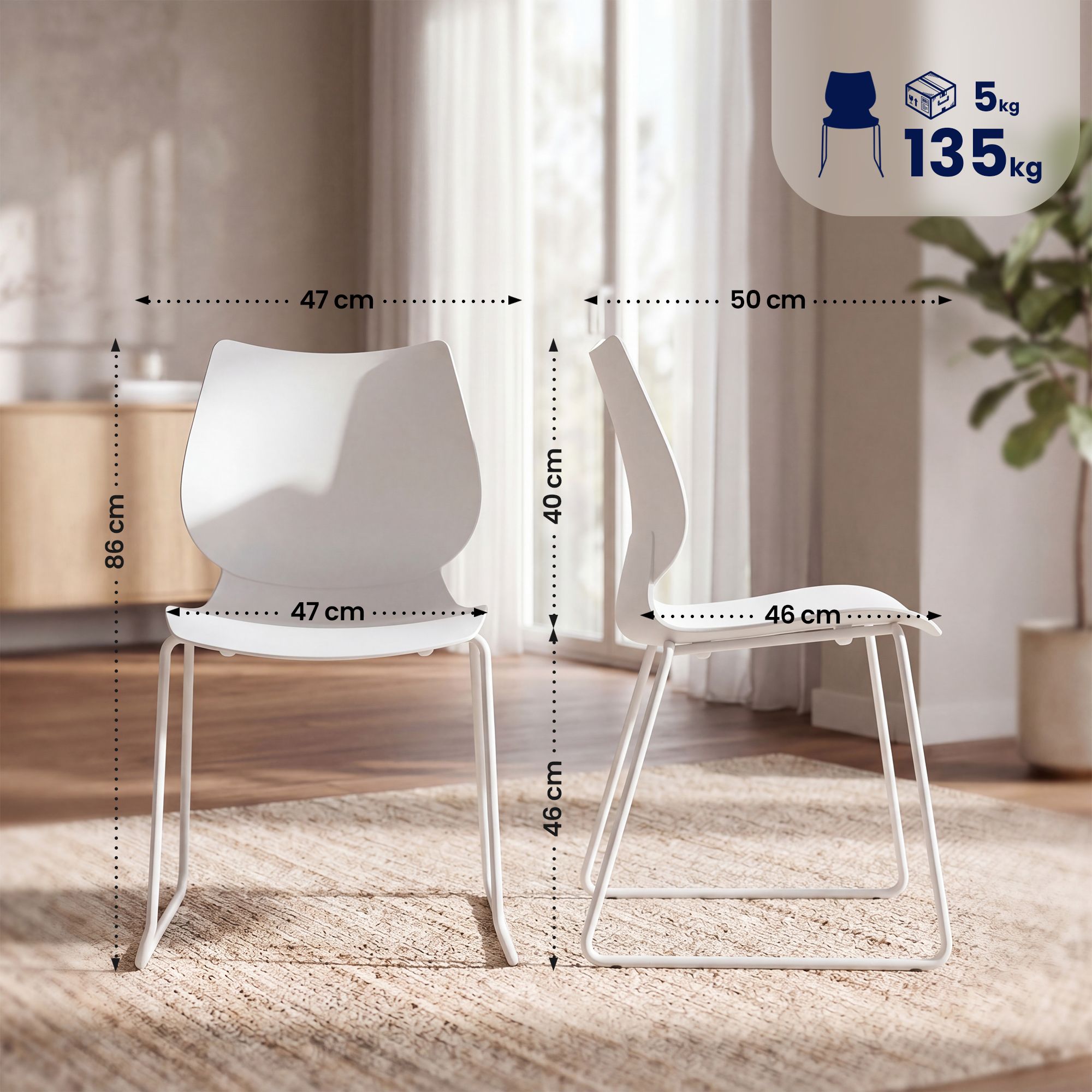 Set van 4 stapelstoelen Houma