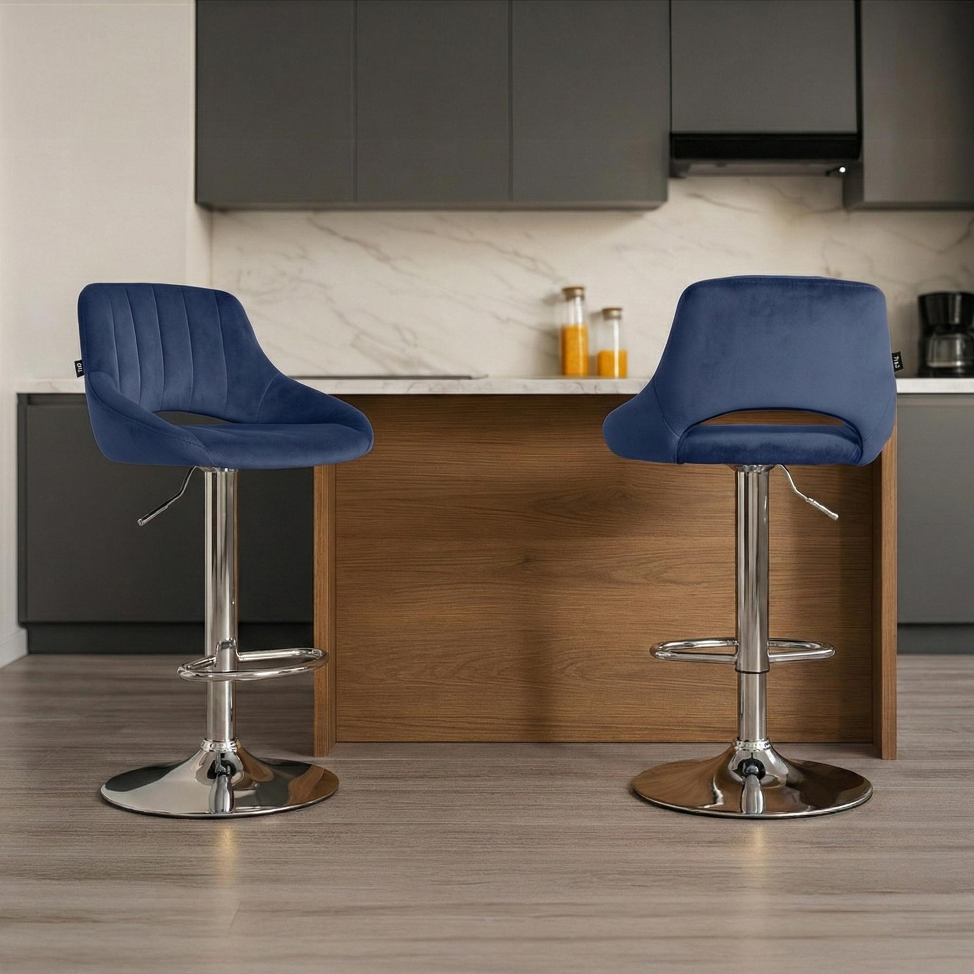 Set van 2 Barkrukken Milet Fluweel