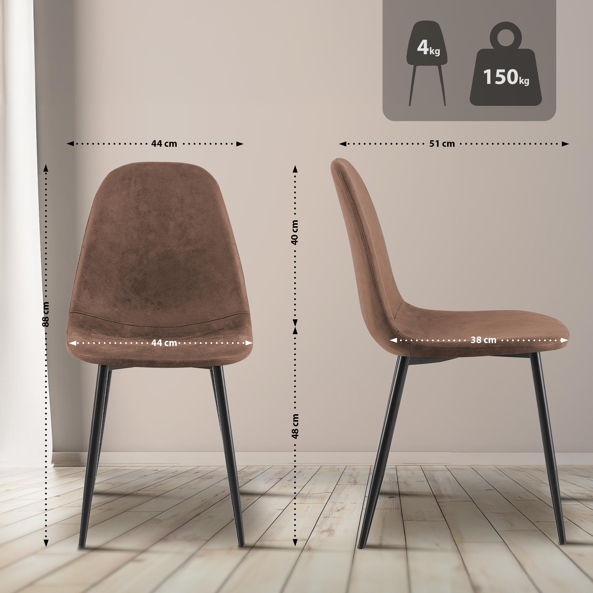4-delige set eetkamerstoelen Napier