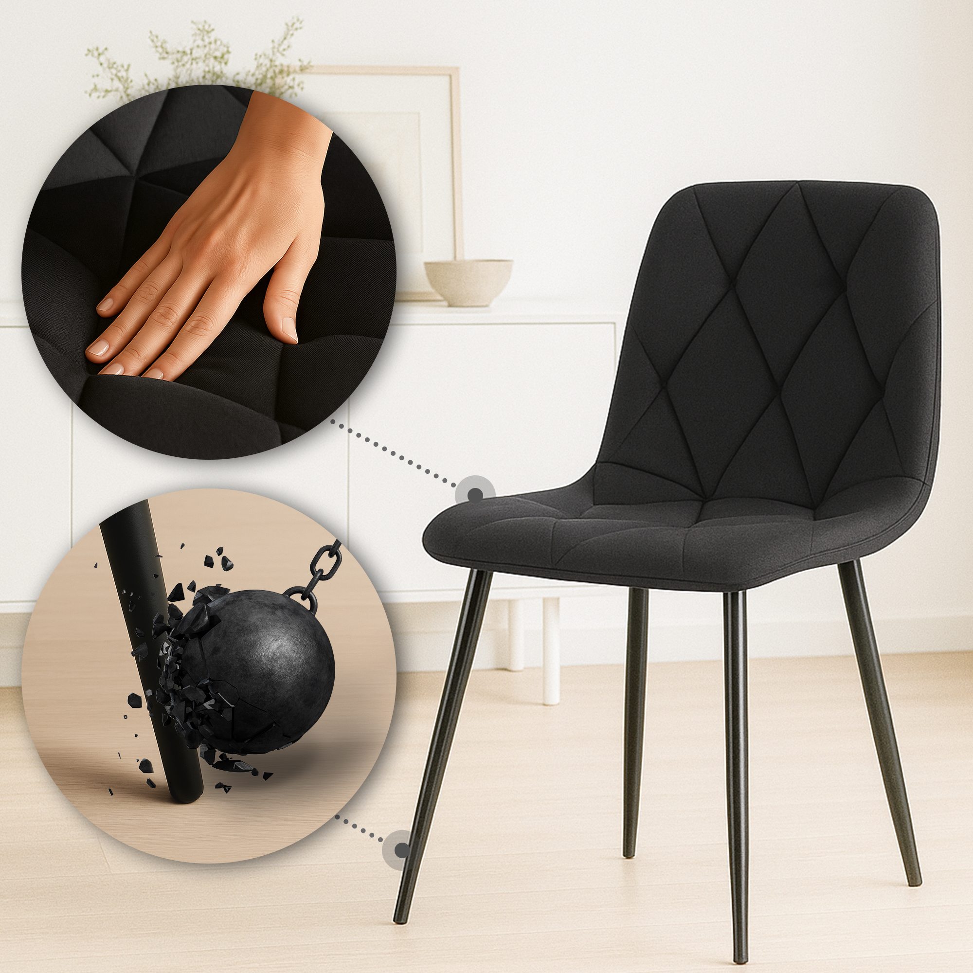 Set van 2 Eetkamerstoelen Clairton