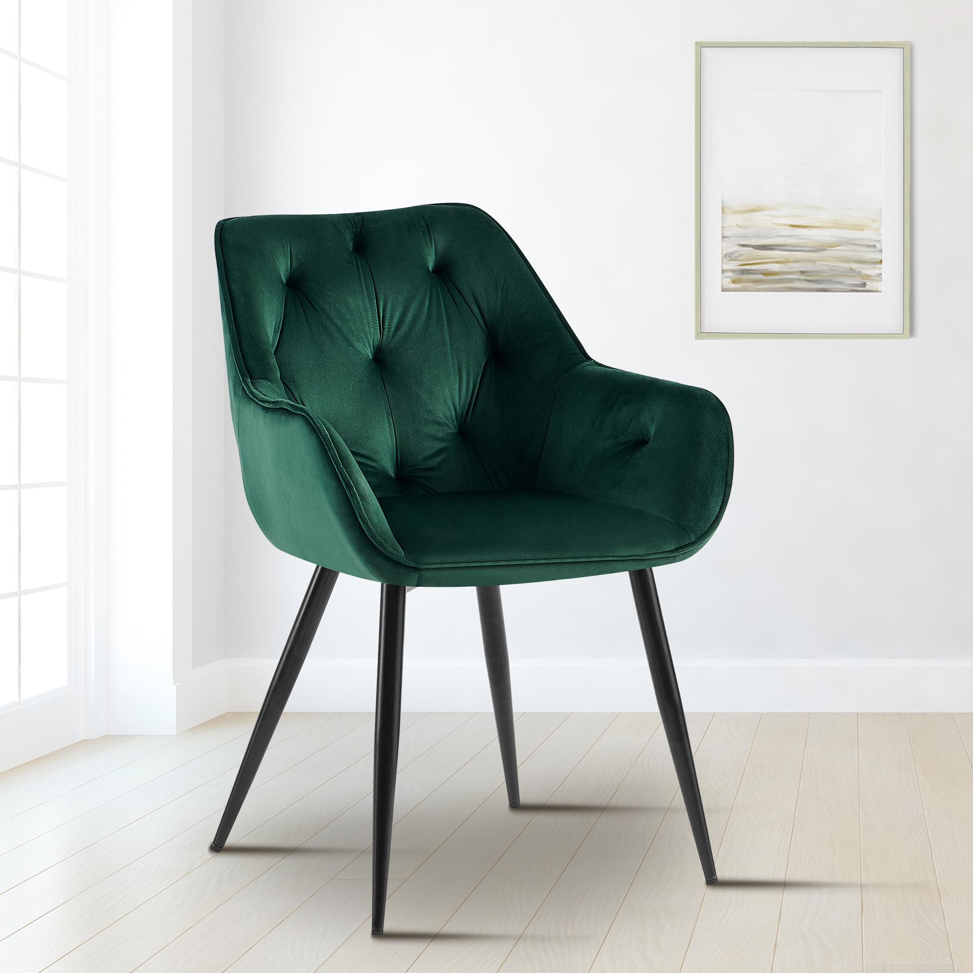 2-delige set eetkamerstoelen Cassis fluwelen bekleding