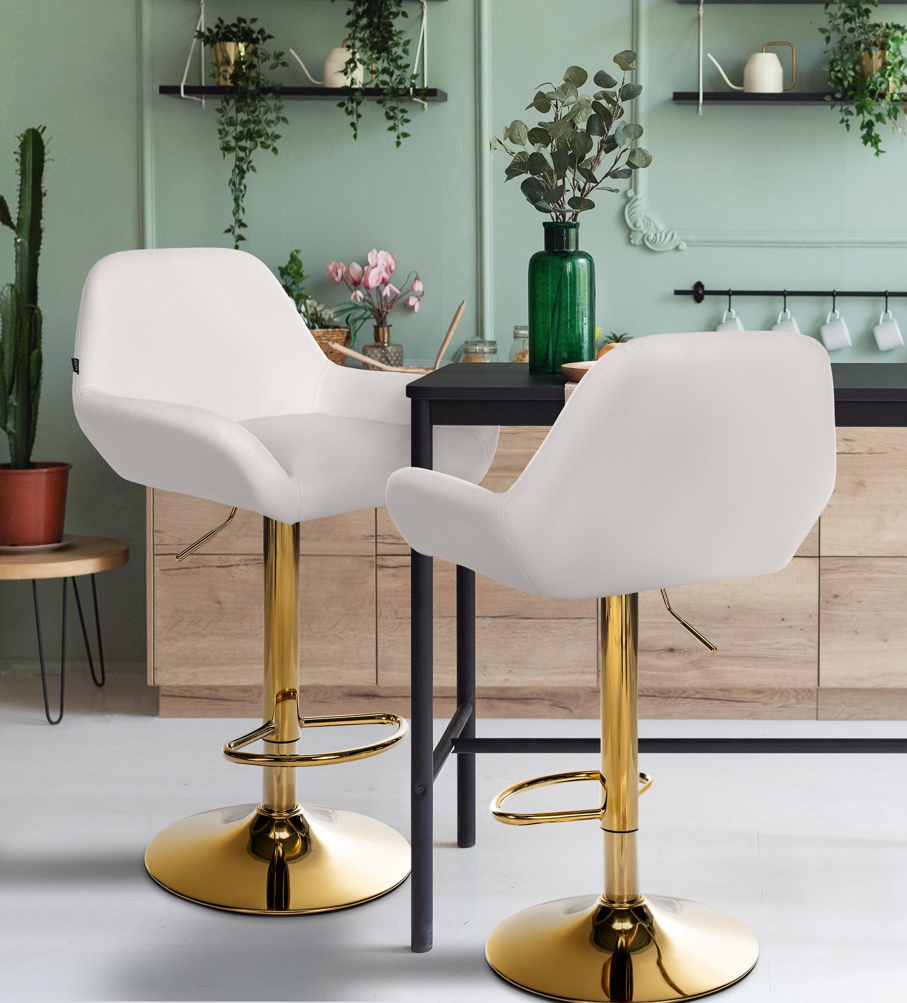 Barkruk Braga goud kunstleer