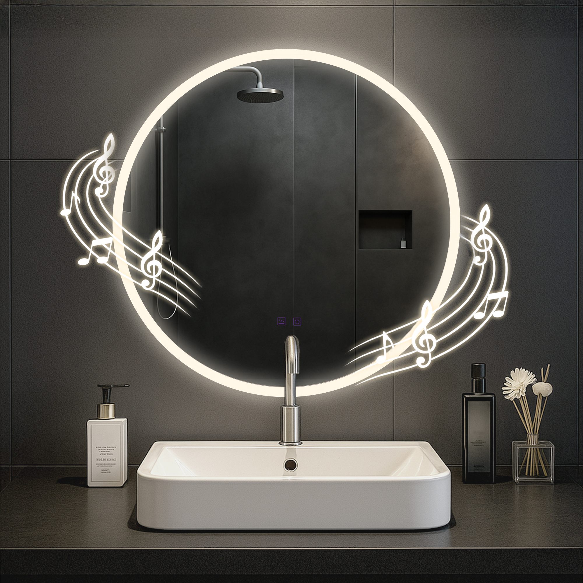 Badkamerspiegel Laconia met Bluetooth