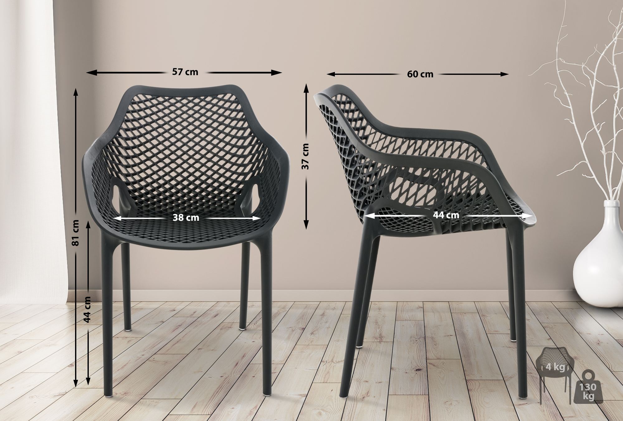 Set van 2 Tuinstoelen Air