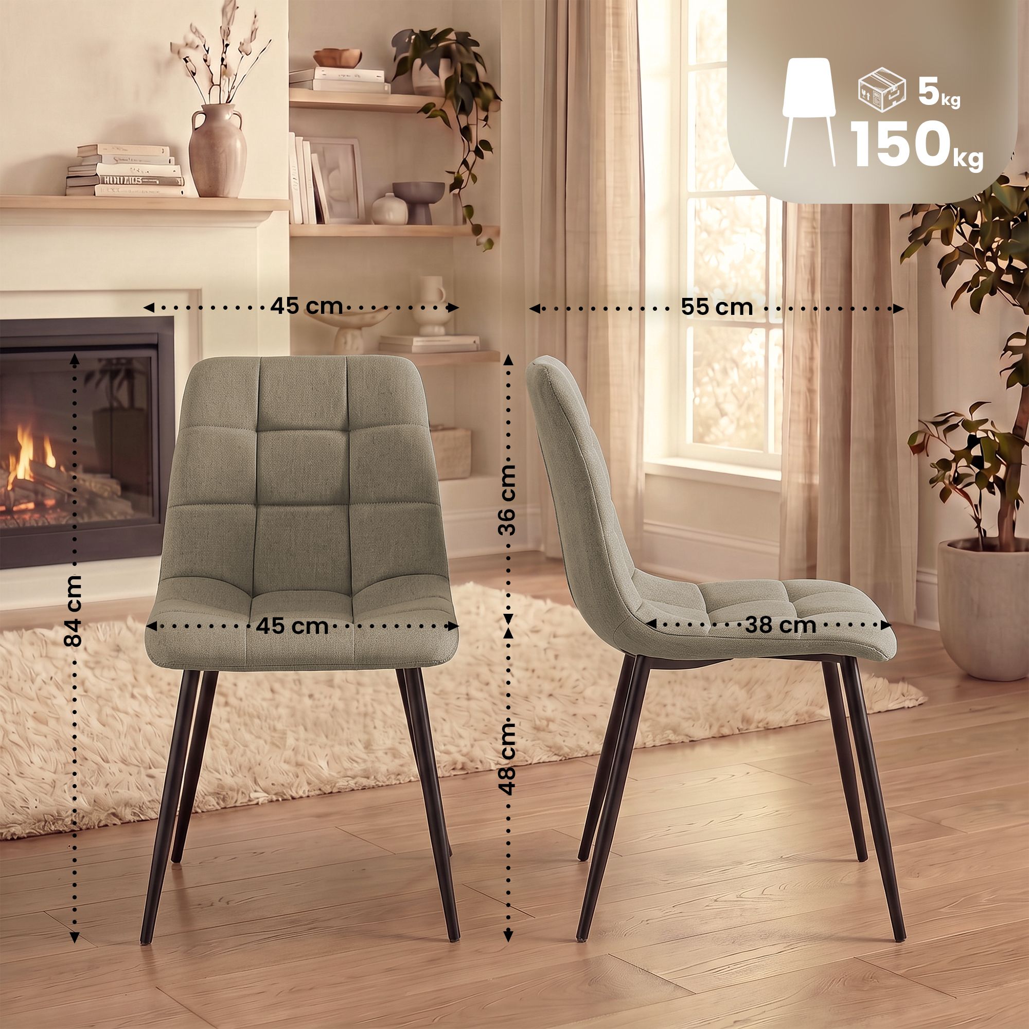 Set van 4 eetkamerstoelen Tilde