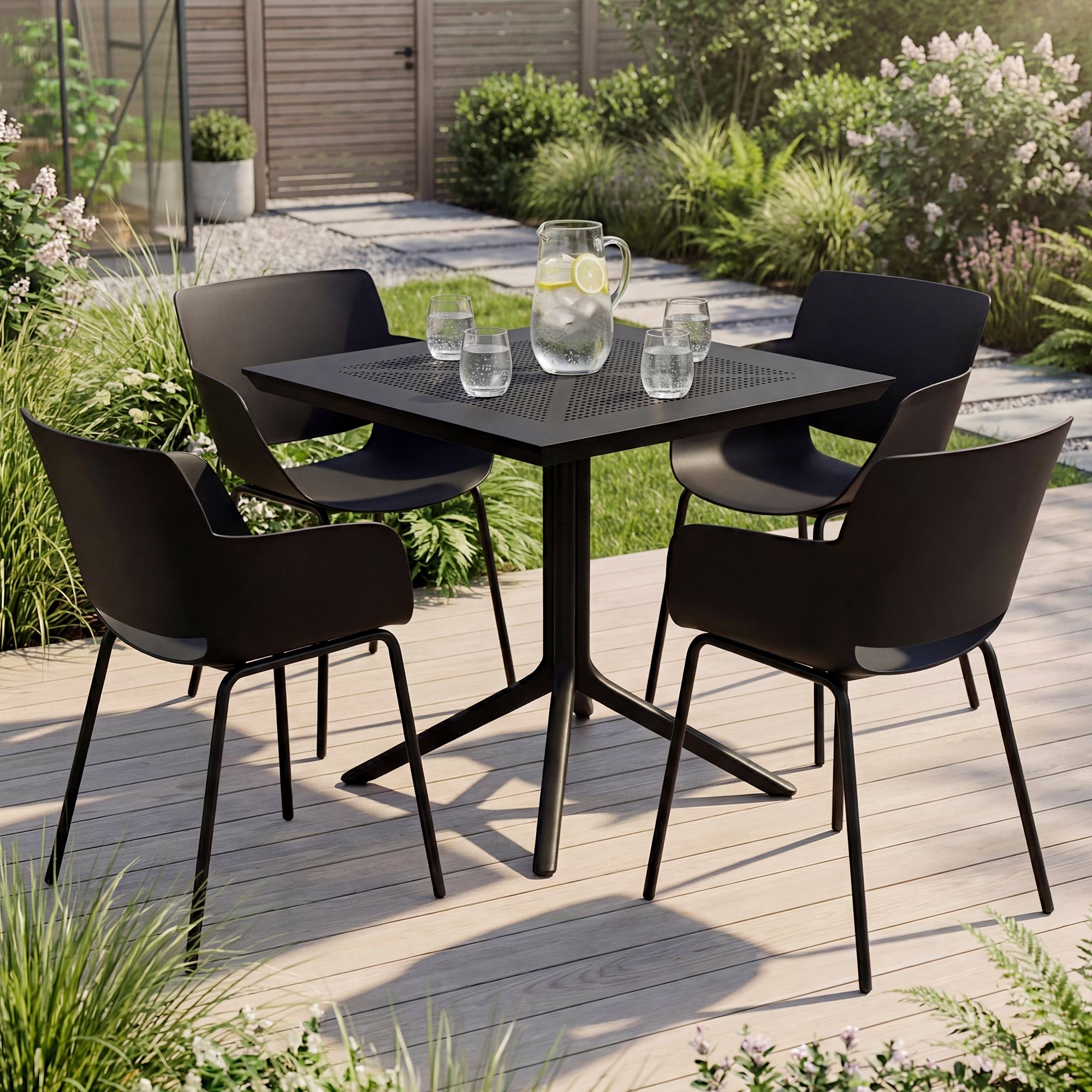 Tuinmeubelset Lirra met 4 stoelen
