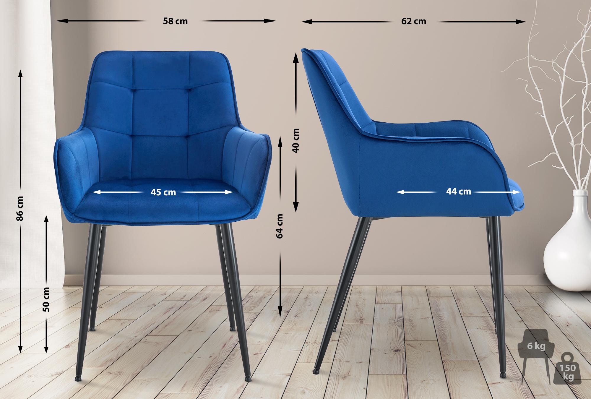 Set van 2 eetkamerstoelen Ferndale fluweel