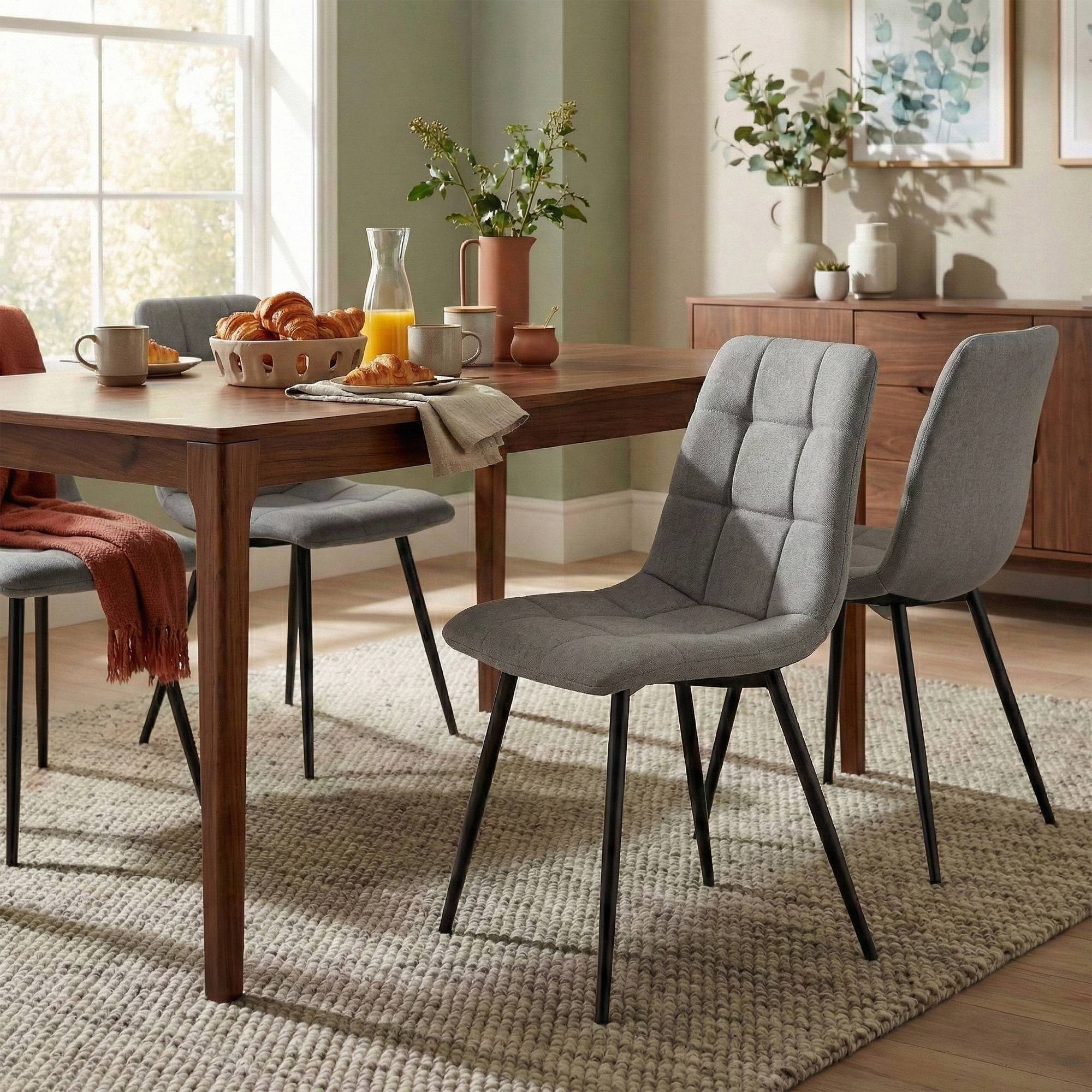 Set van 4 eetkamerstoelen Antibes stof