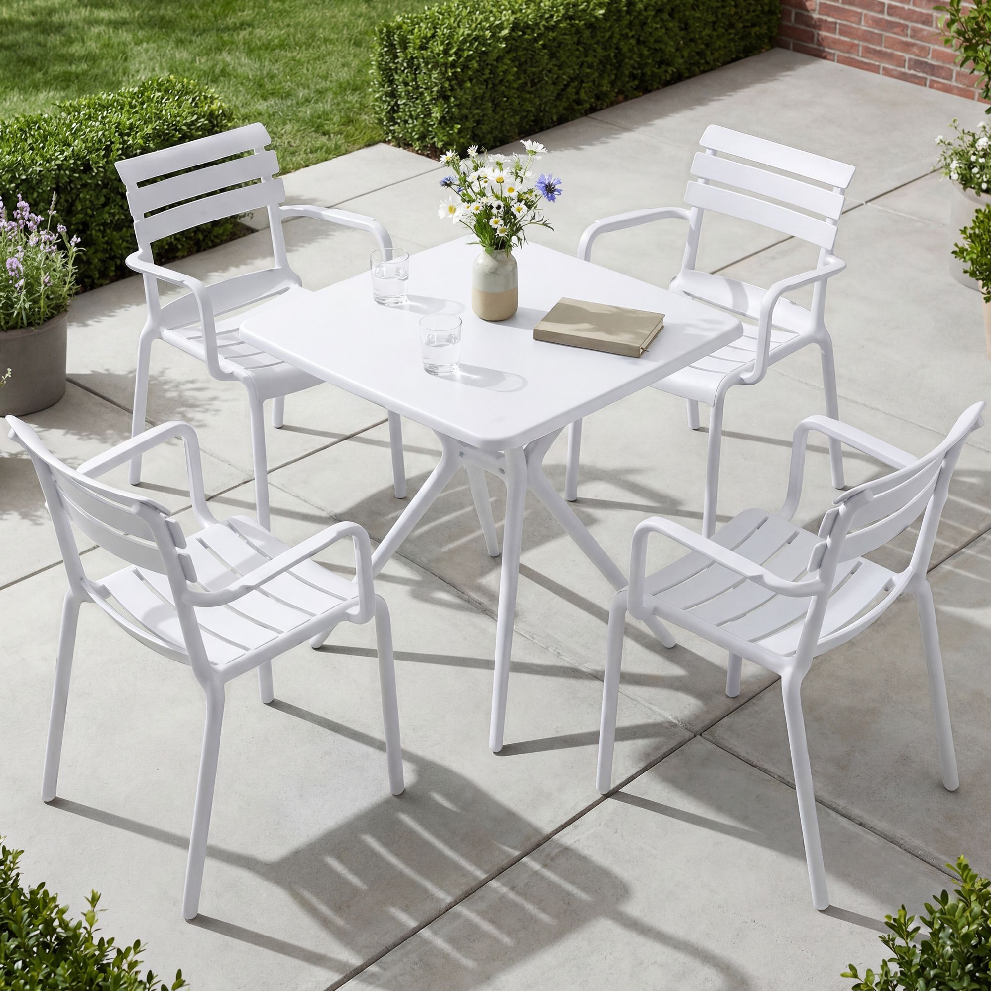 Tuinmeubelset Avena met 4 stoelen