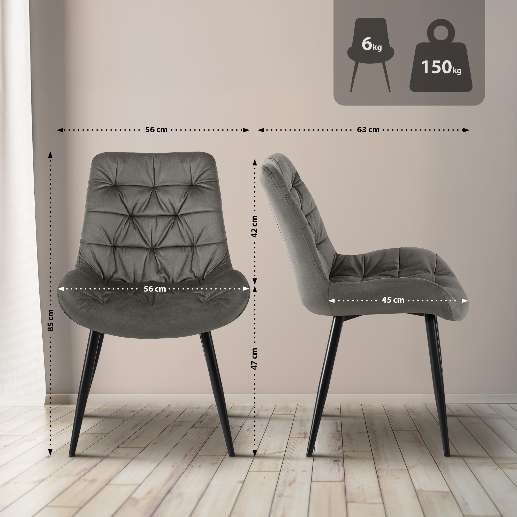 Set van 2 Eetkamerstoelen Rossford