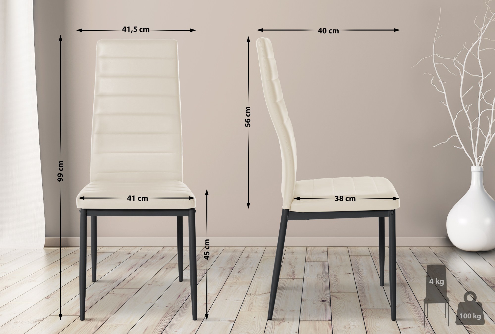 Set van 4 eetkamerstoelen Mayfair