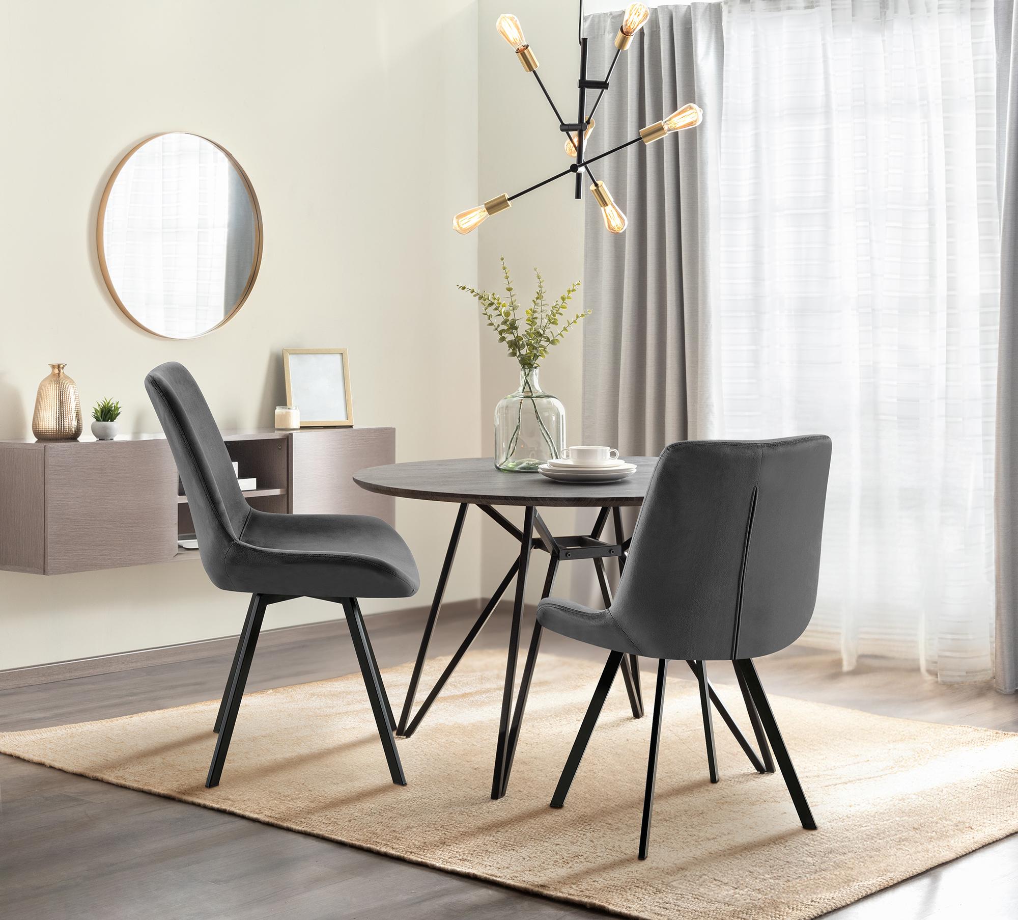 Set van 2 eetkamerstoelen Lewes fluweel