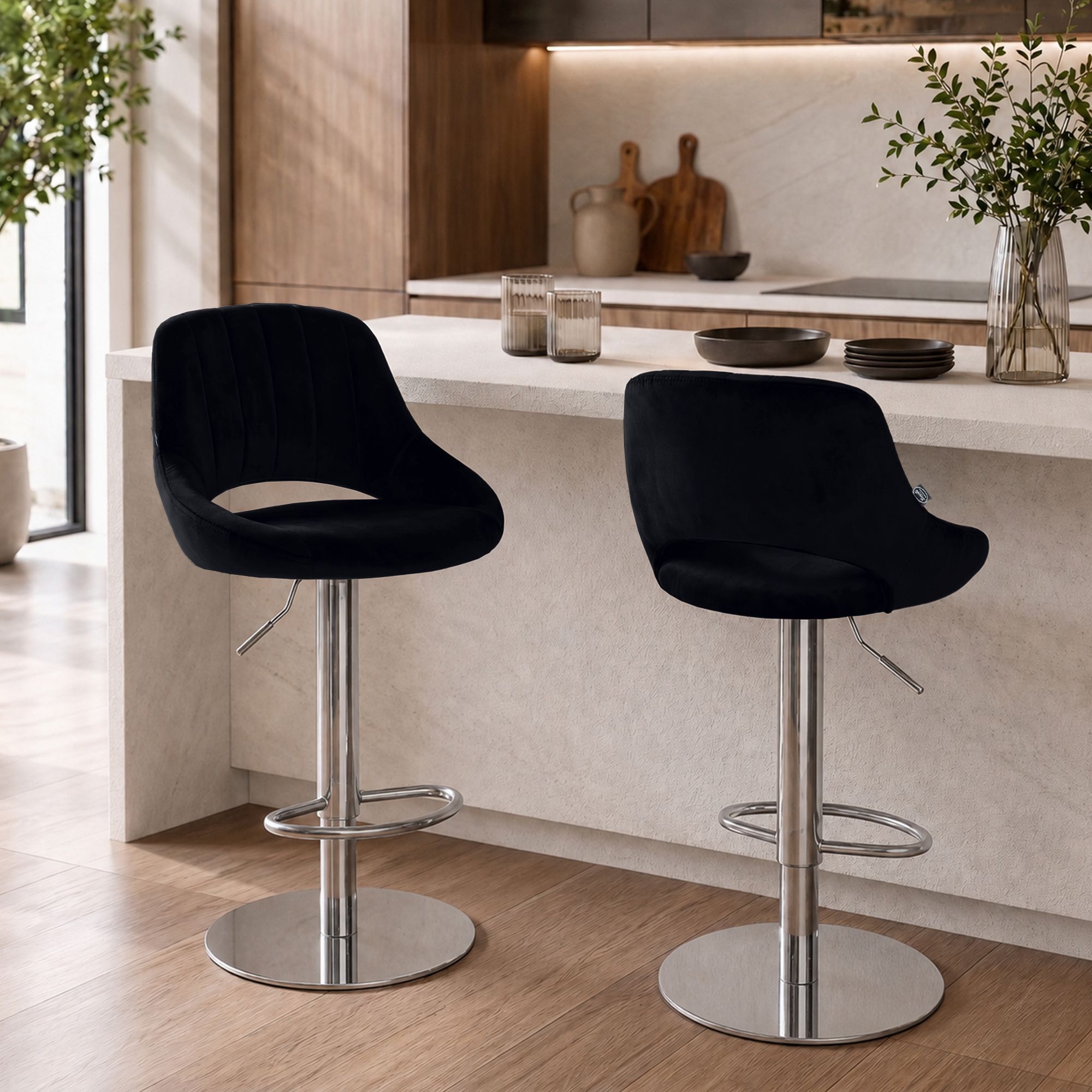 Barkruk Milet chroom met extra zware voet