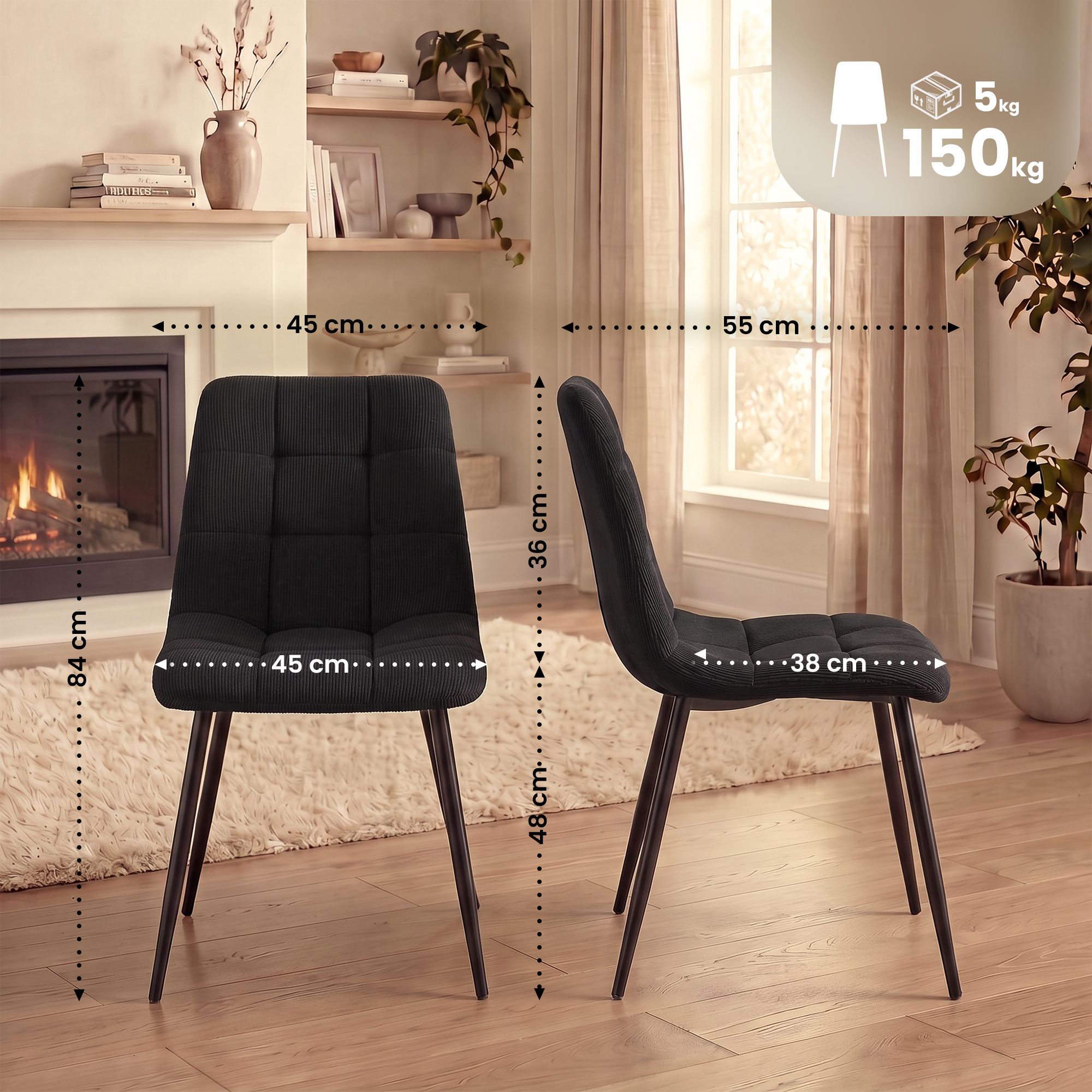 Set van 2 eetkamerstoelen Tilde