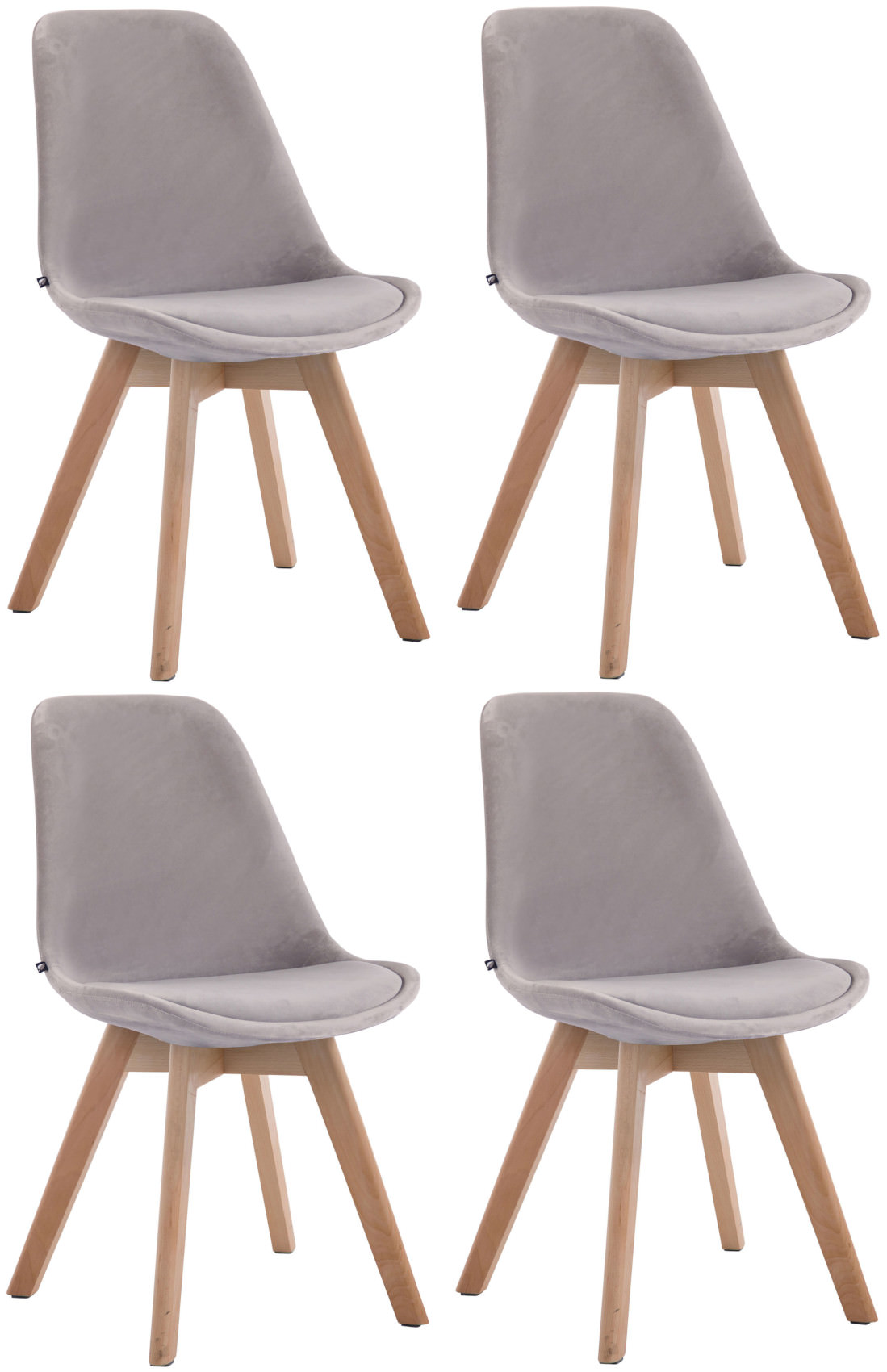 Set van 4 Eetkamerstoelen Borneo Fluweel