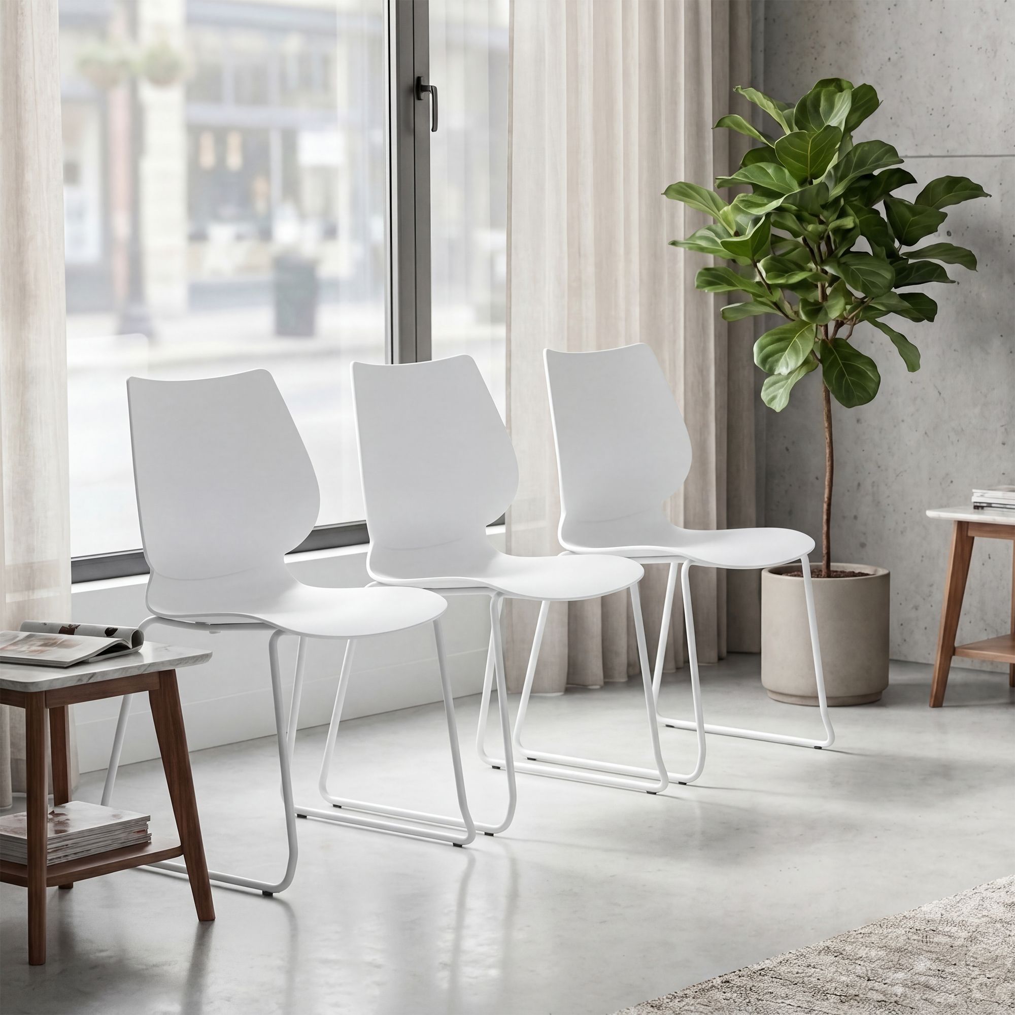 Set van 4 stapelstoelen Houma