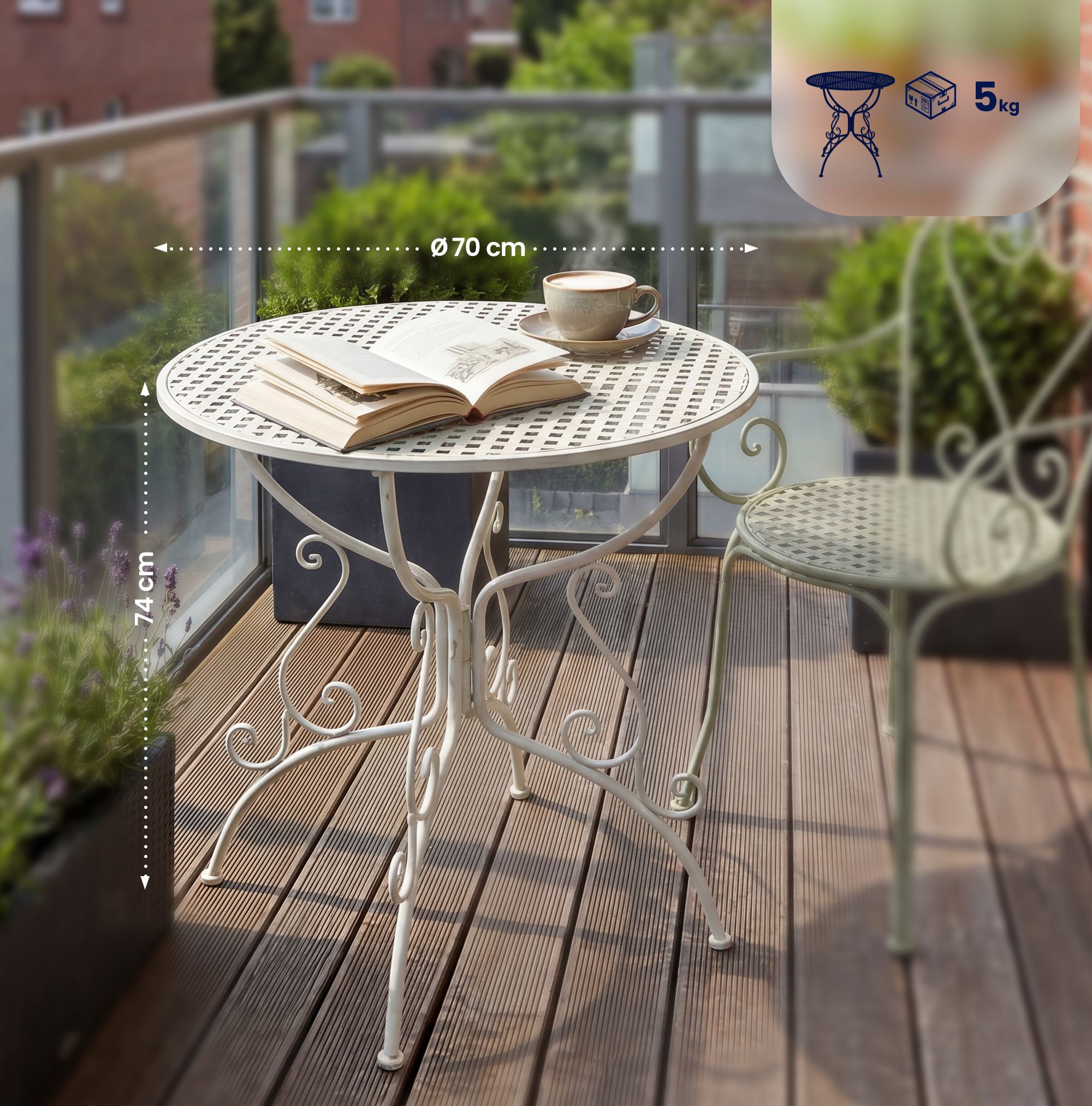 Tuintafel Amanda 70 cm