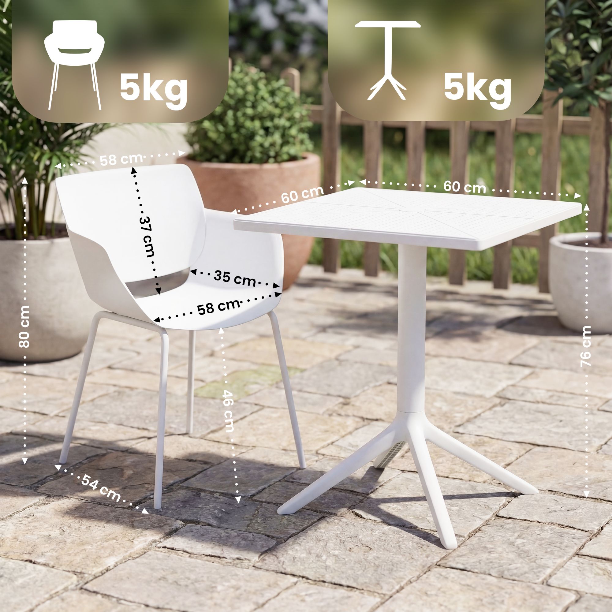 Tuinmeubelset Norva met 2 stoelen