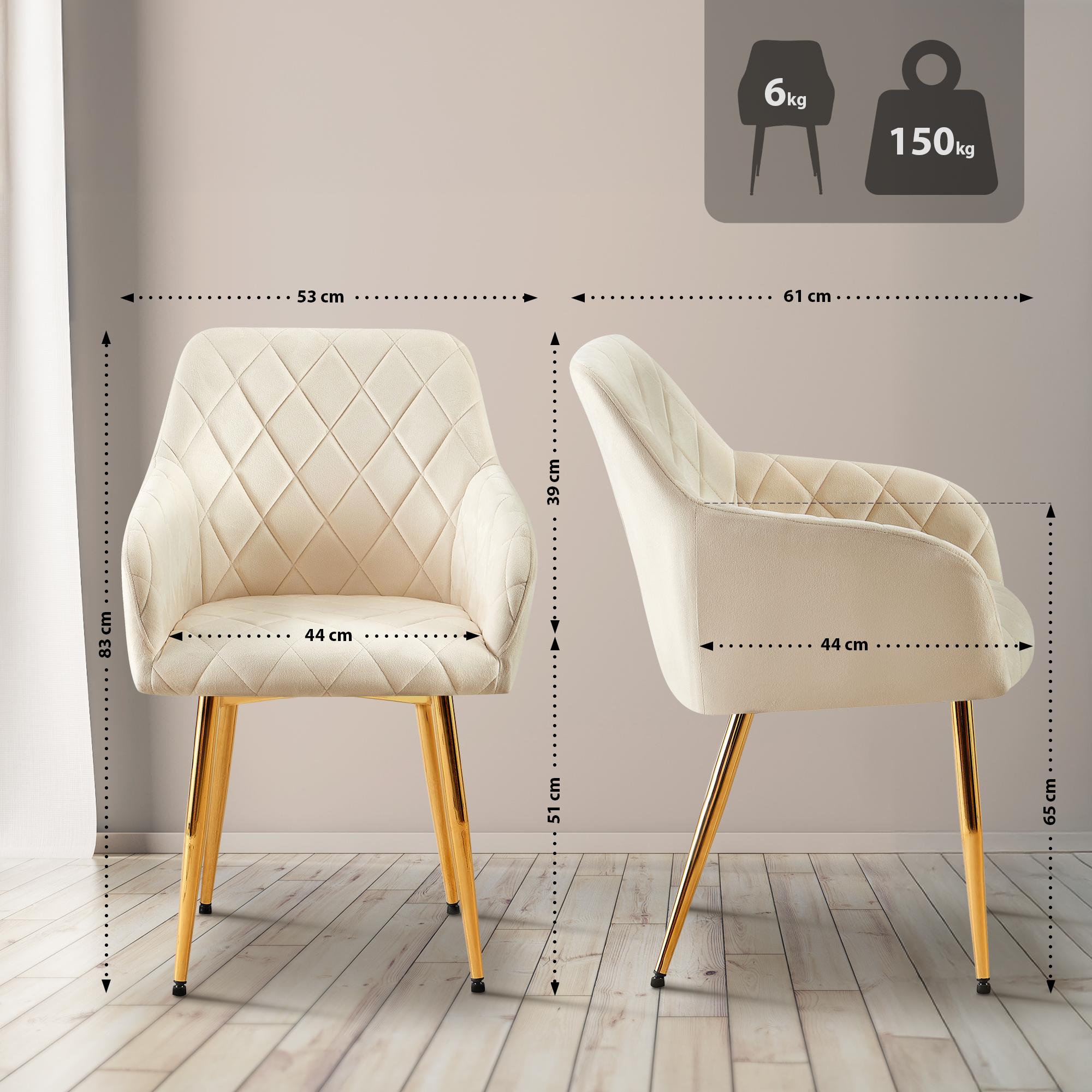 Set van 2 eetkamerstoelen Monett fluweel