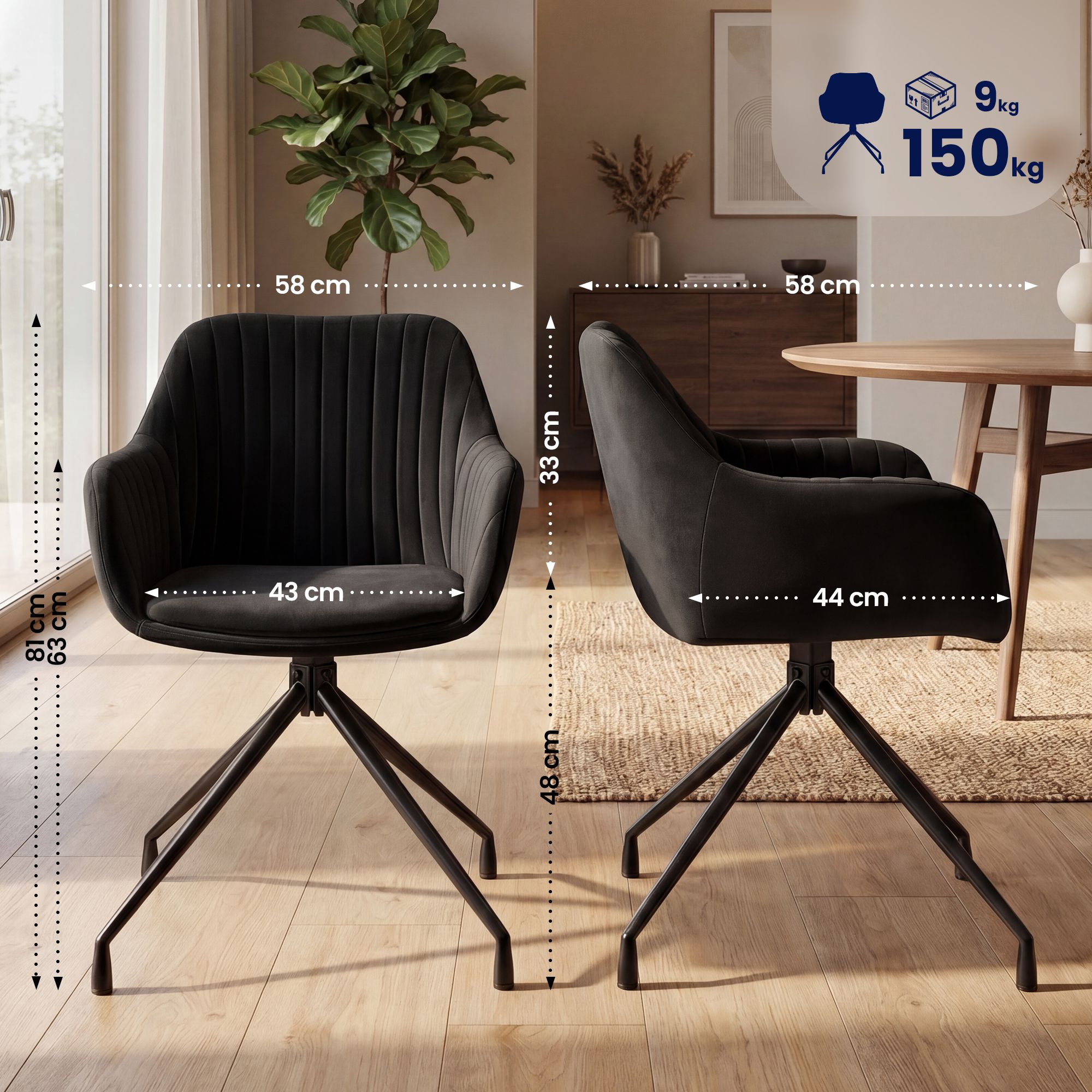 Set van 2 Eetkamerstoelen Novanis