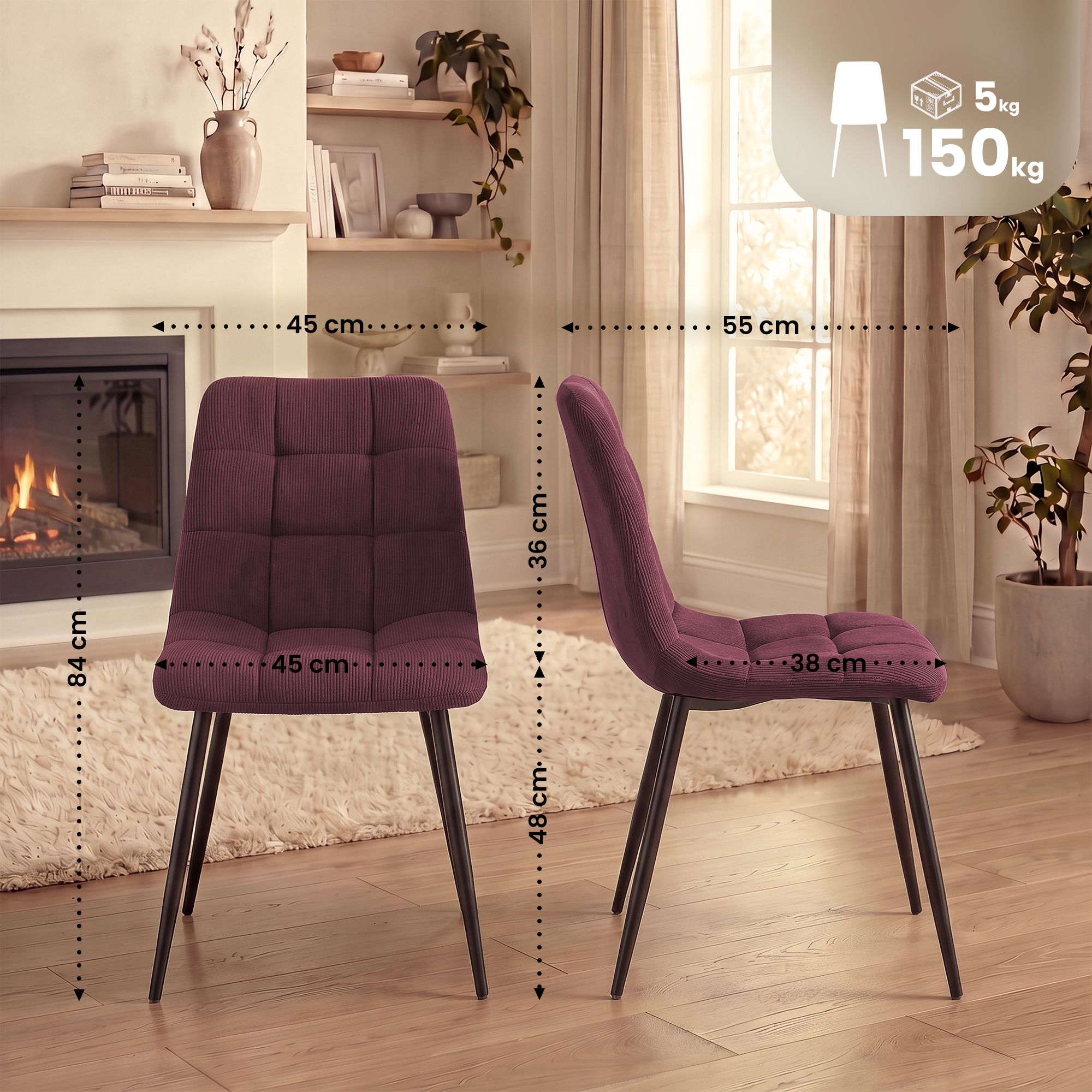 Set van 4 eetkamerstoelen Tilde