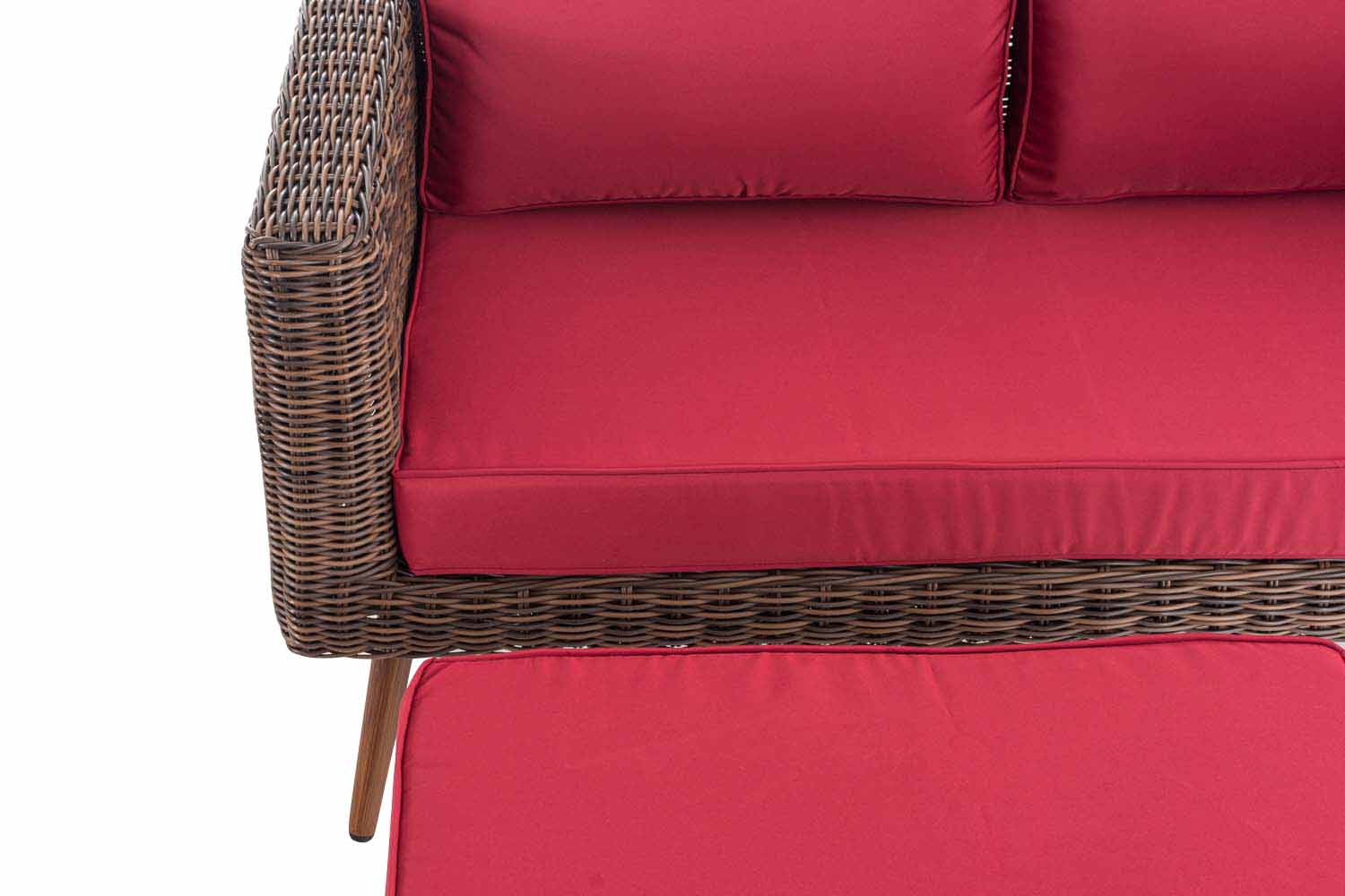 2-zitsbank Molde - met voetenbank - 5 mm rond polyrattan Bruin gemeleerd