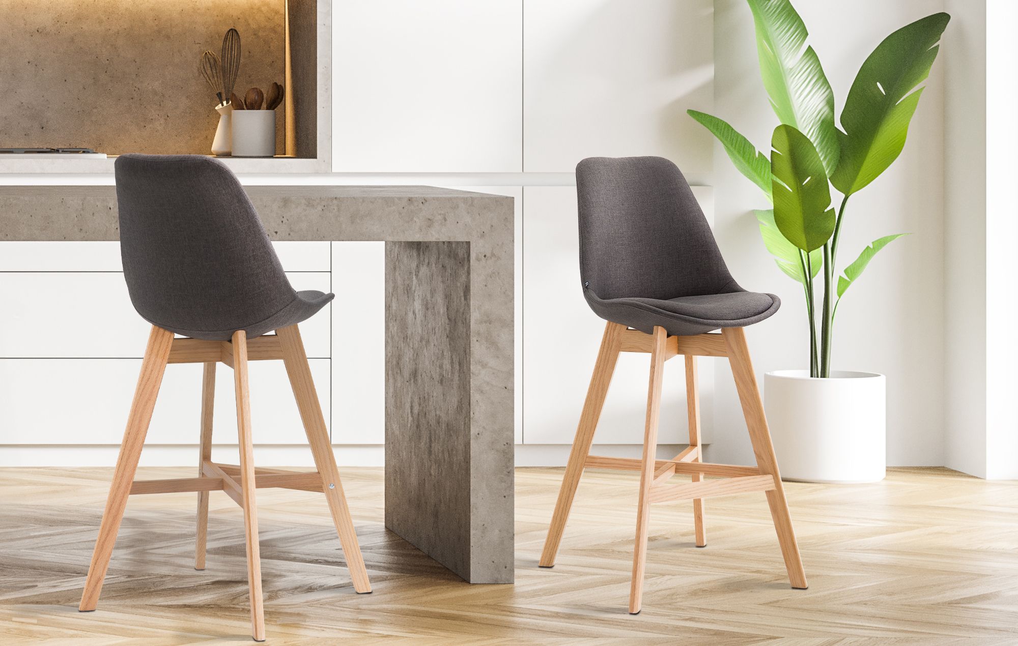 Set van 2 barkrukken Cannes stof