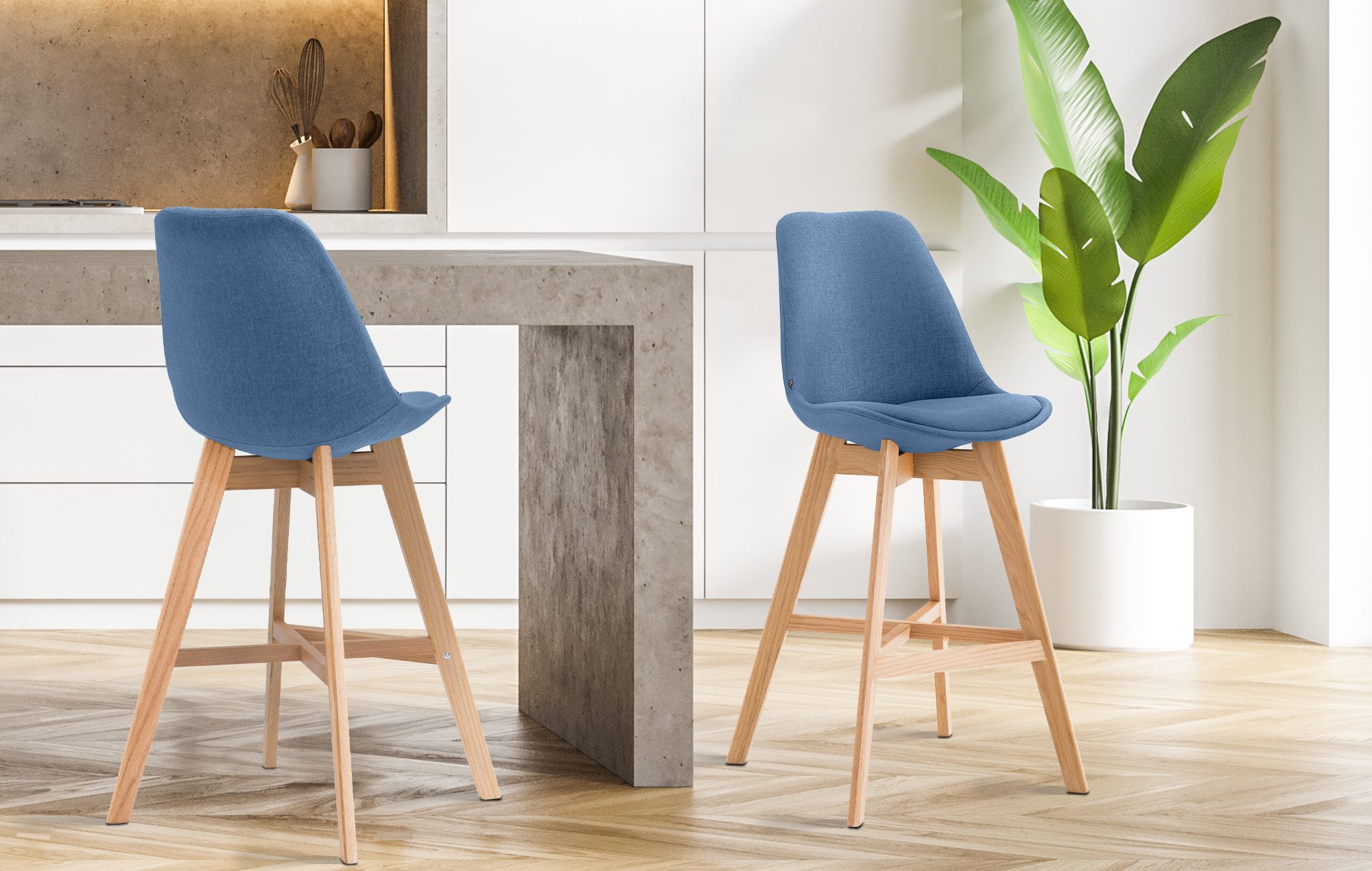 Set van 2 barkrukken Cannes stof