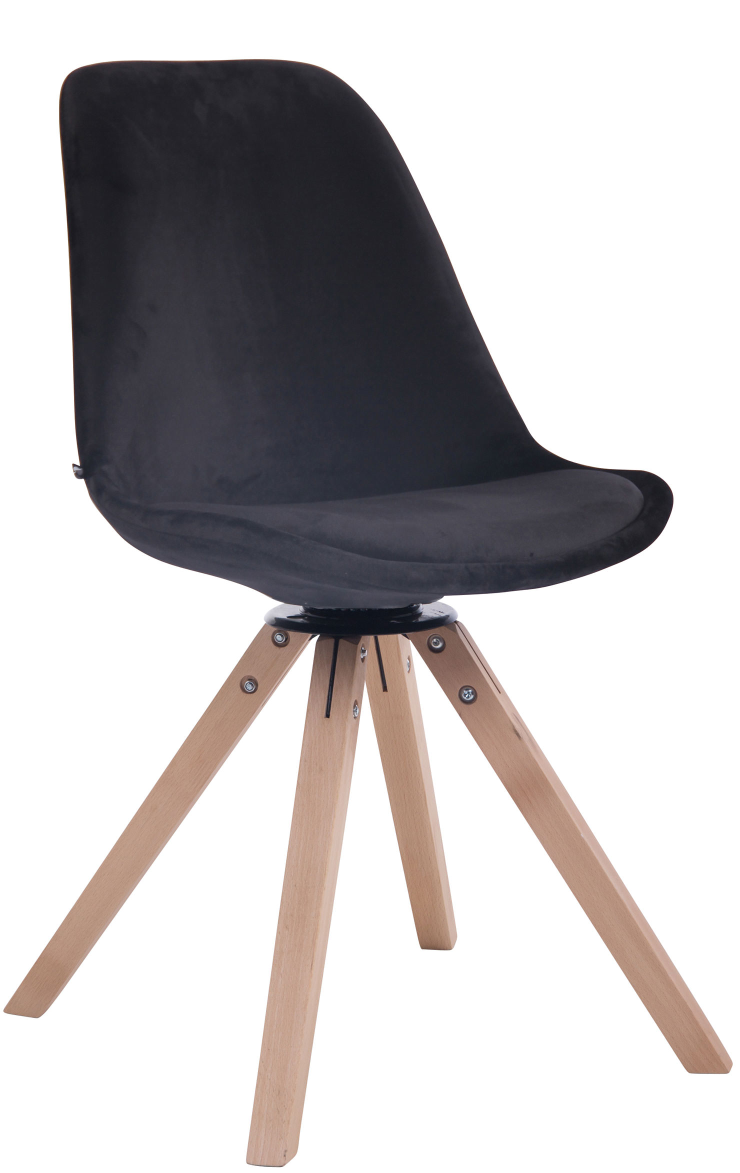 Eetkamerstoel Troyes fluweel vierkant frame