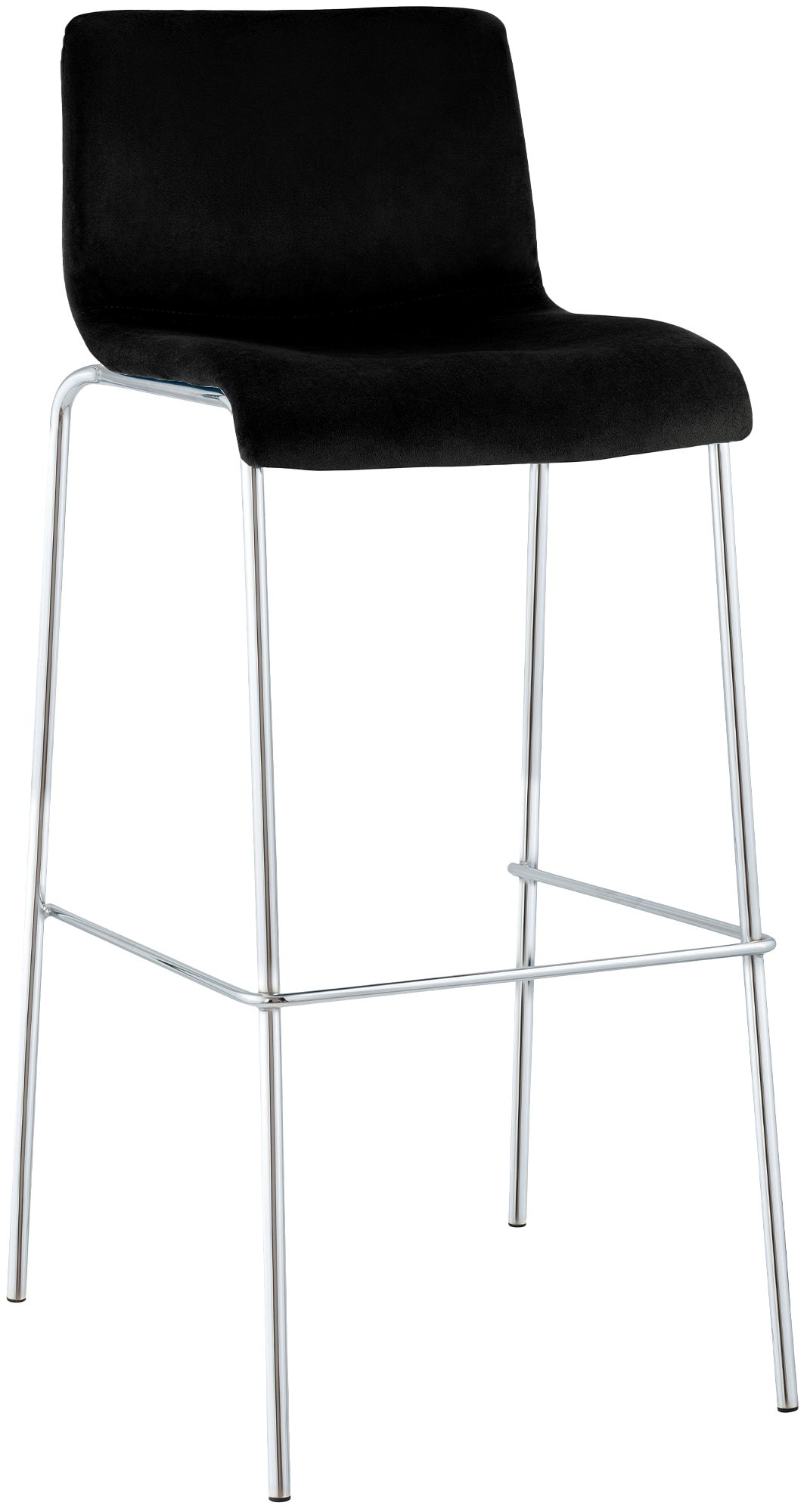 Barkruk Hover Fluweel Vierpoots frame Chroom