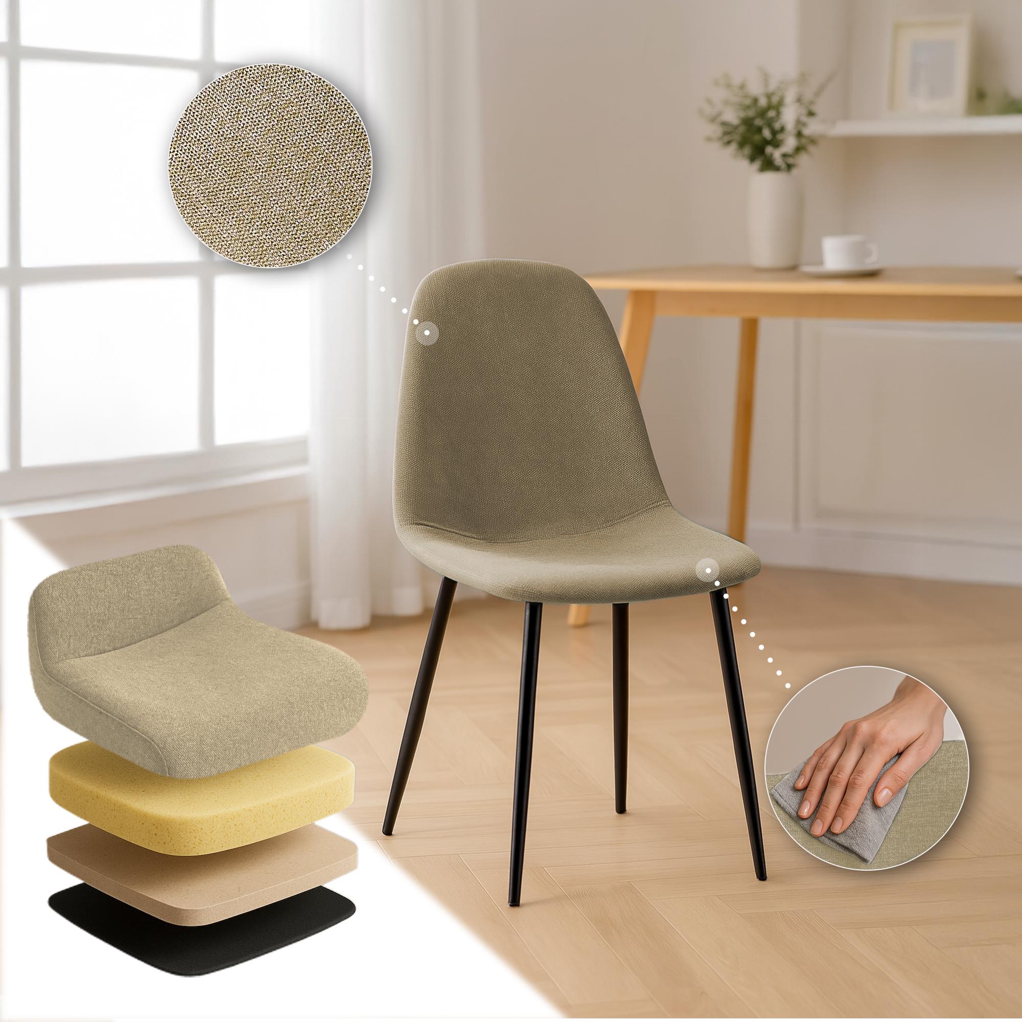 4-delige set eetkamerstoelen Napier