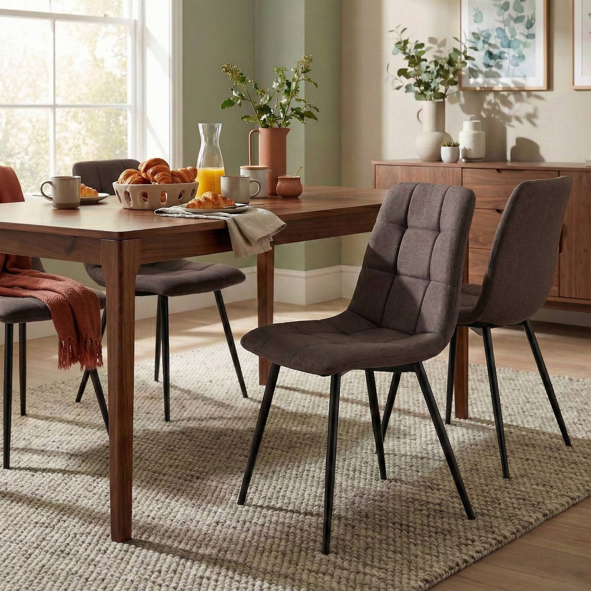 Set van 4 eetkamerstoelen Antibes stof