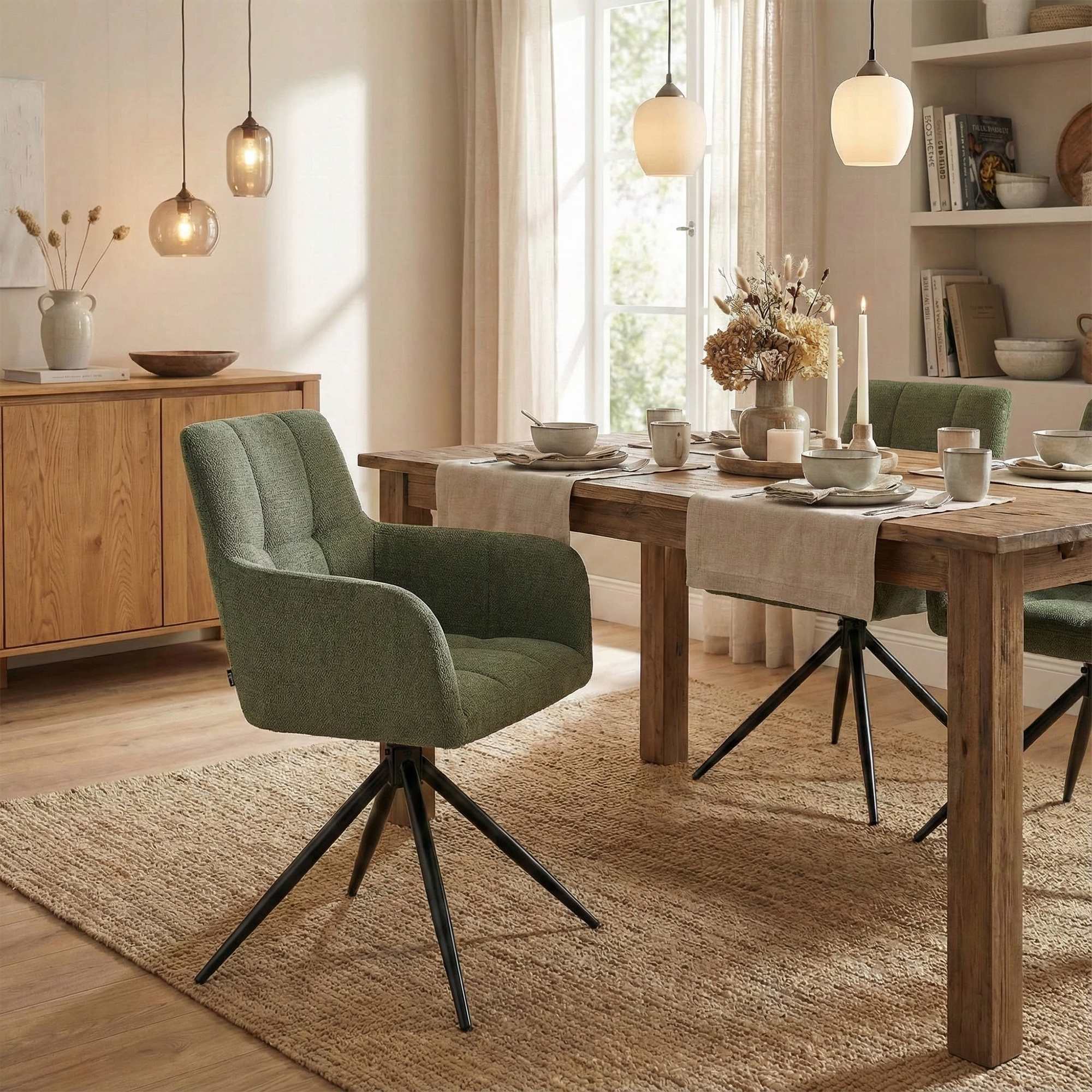 Set van 2 eetkamerstoelen Jonah stof