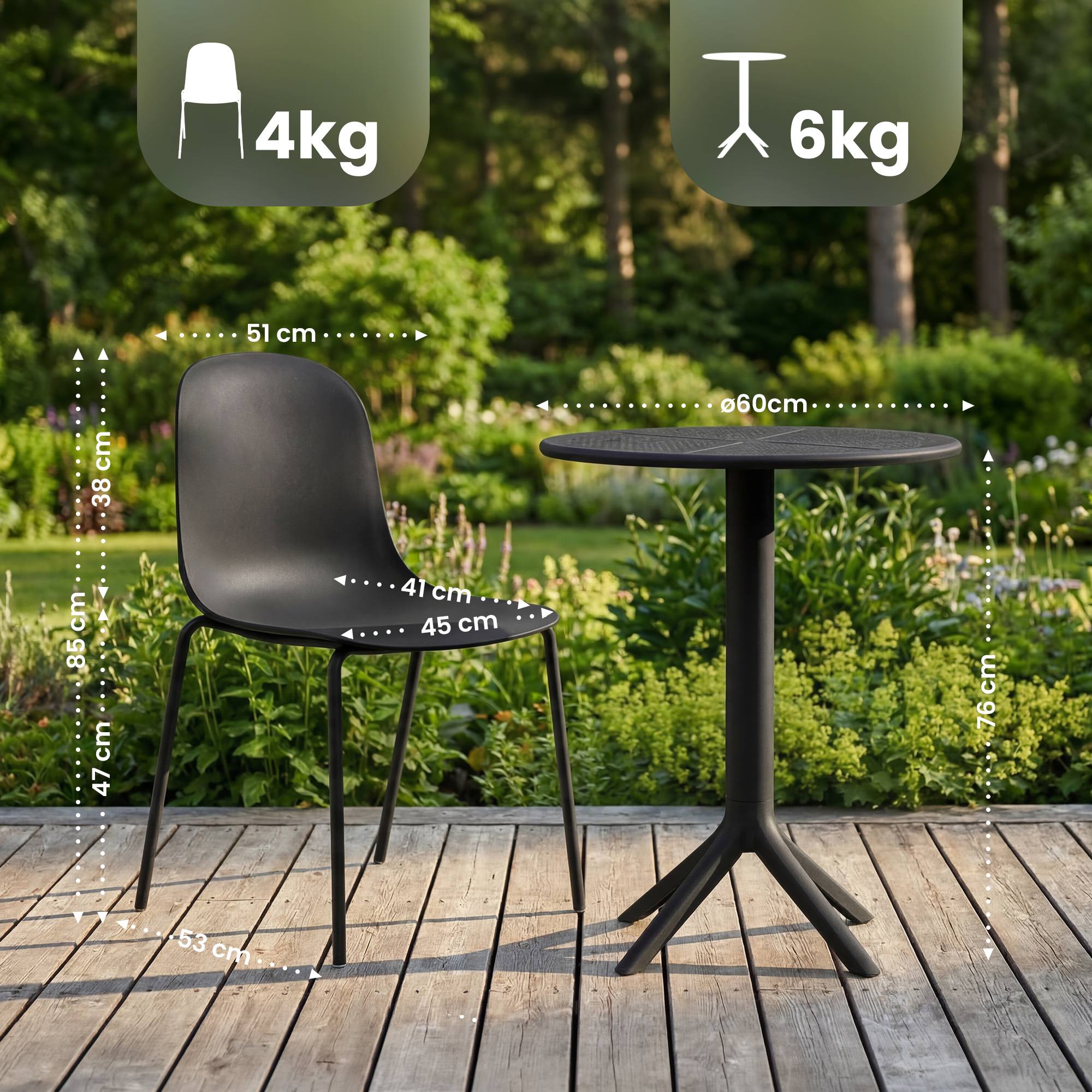 Tuinmeubelset Torin met 2 stoelen