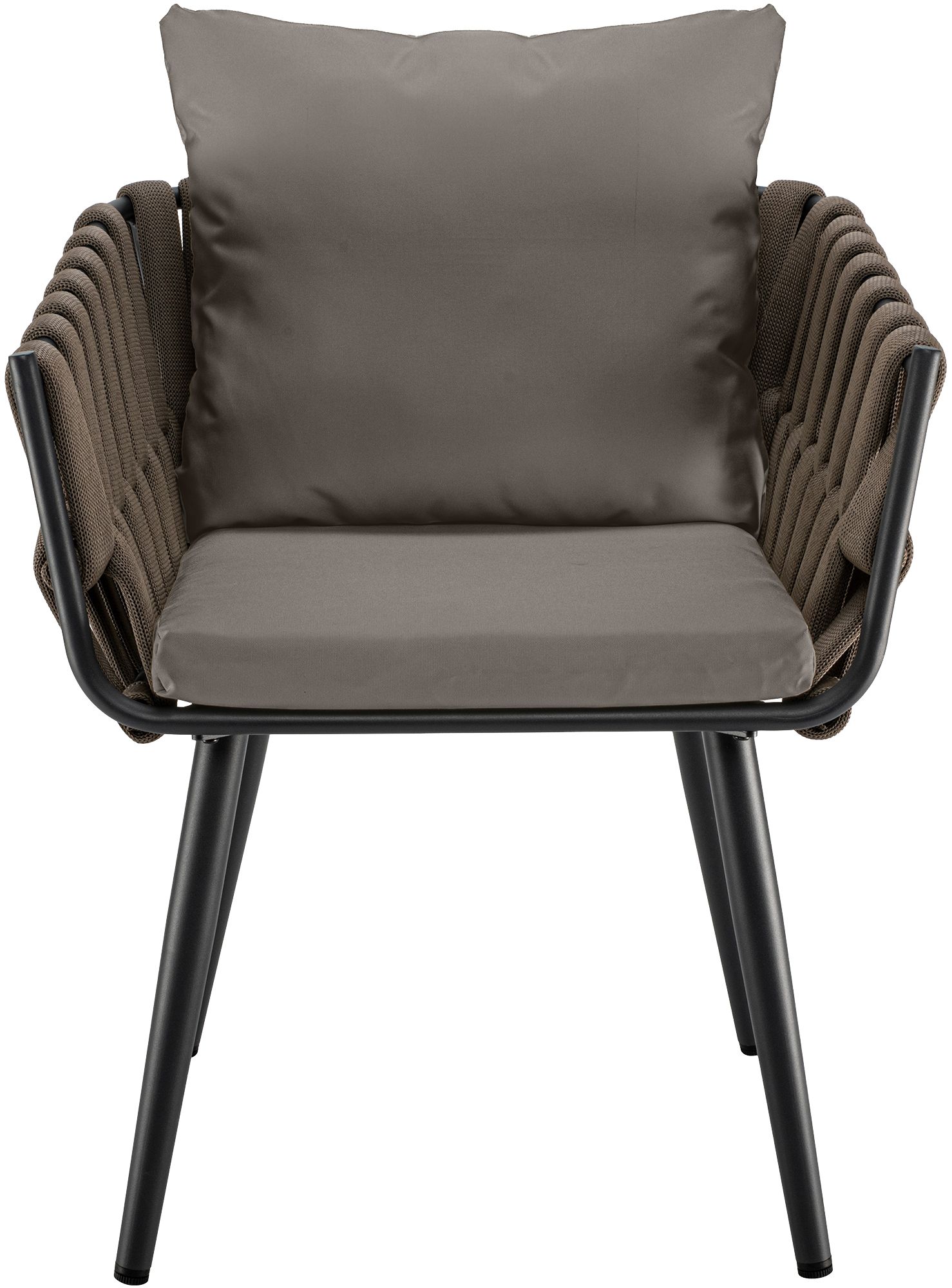 Tuinstoel Lombardia taupe met zitkussen