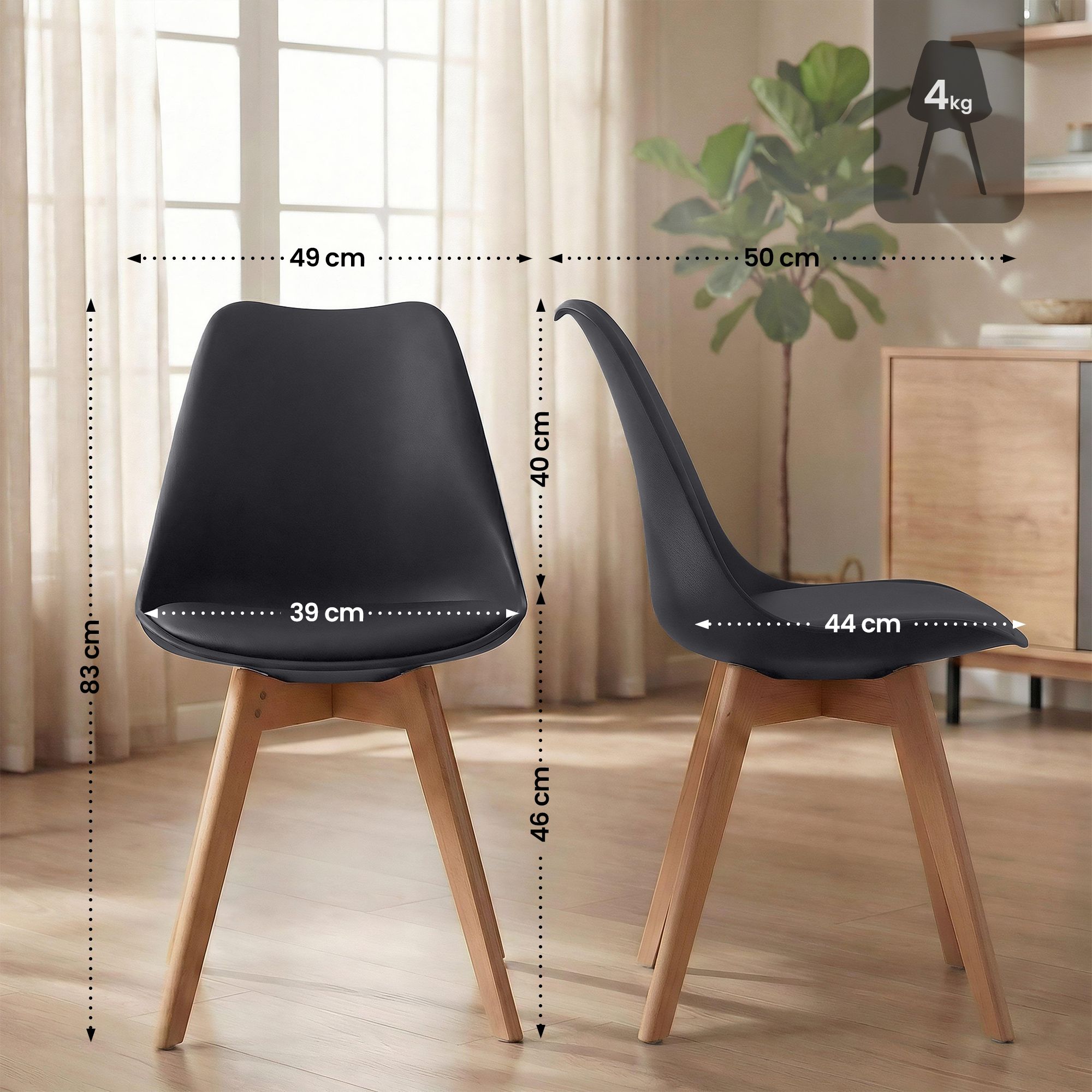 Set van 4 eetkamerstoelen Linares