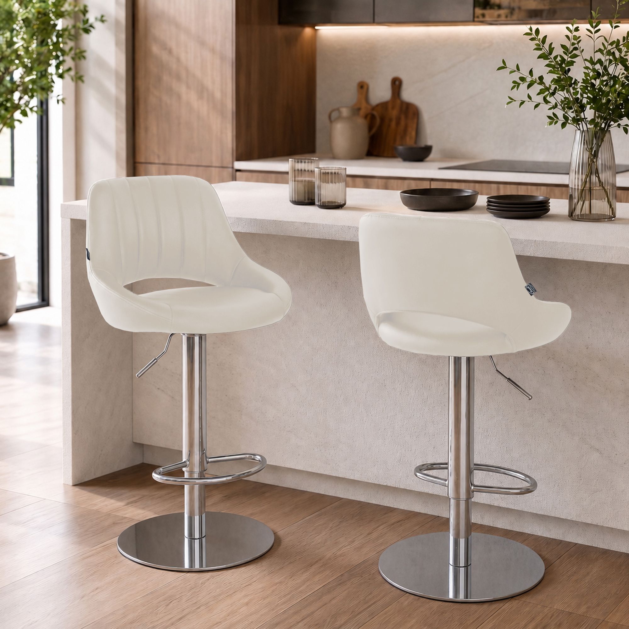 Barkruk Milet chroom met extra zware voet