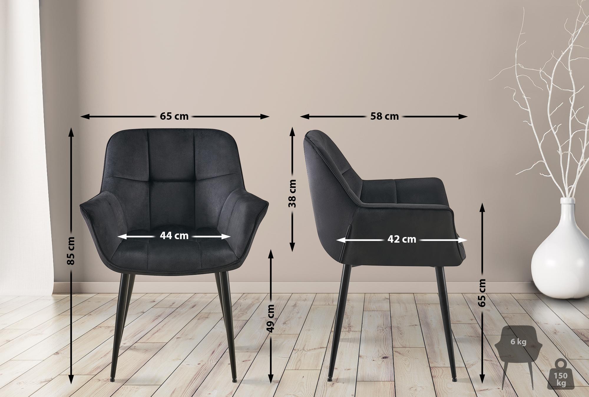 Set van 2 Eetkamerstoelen Roseville fluweel