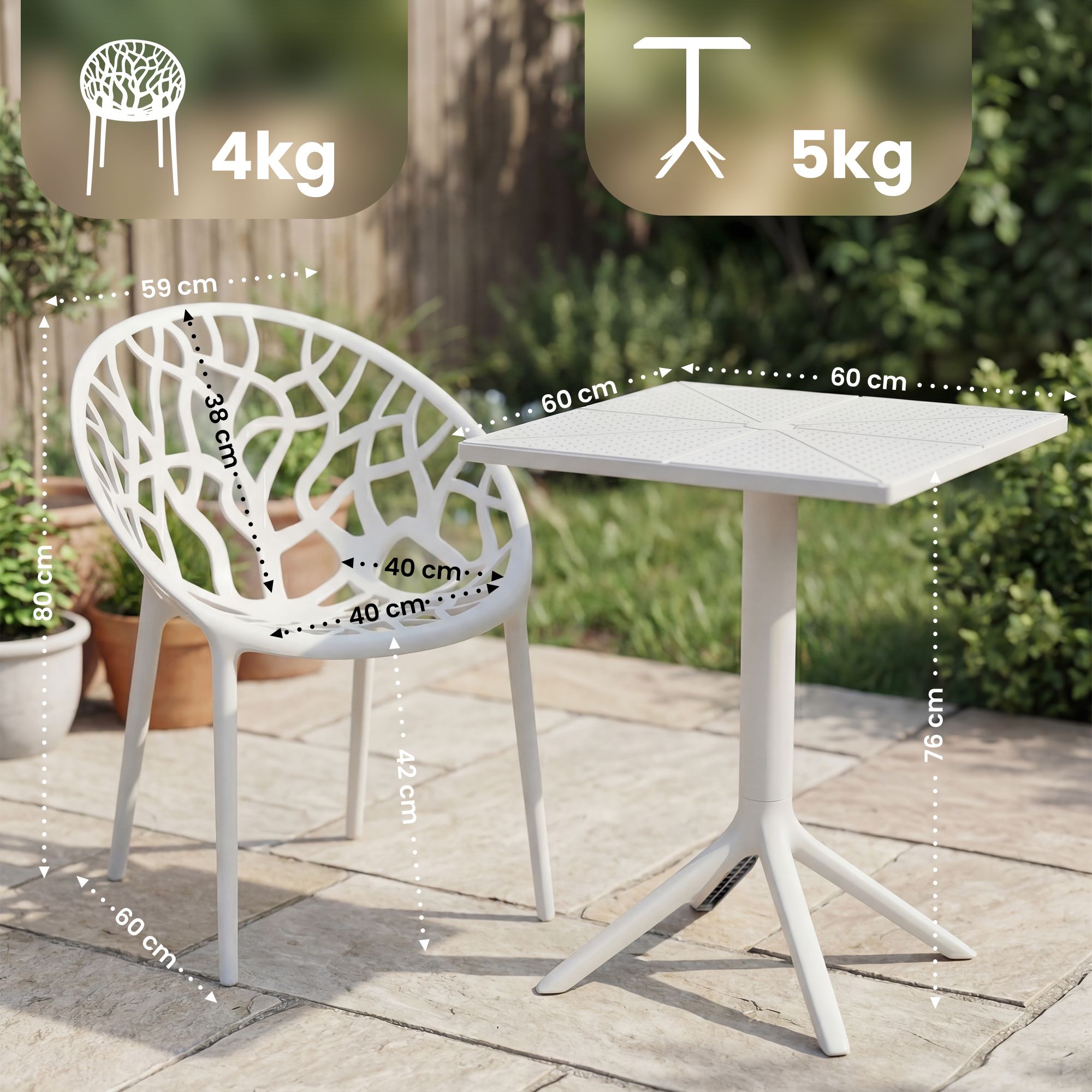 Tuinmeubelset Neriva met 2 stoelen