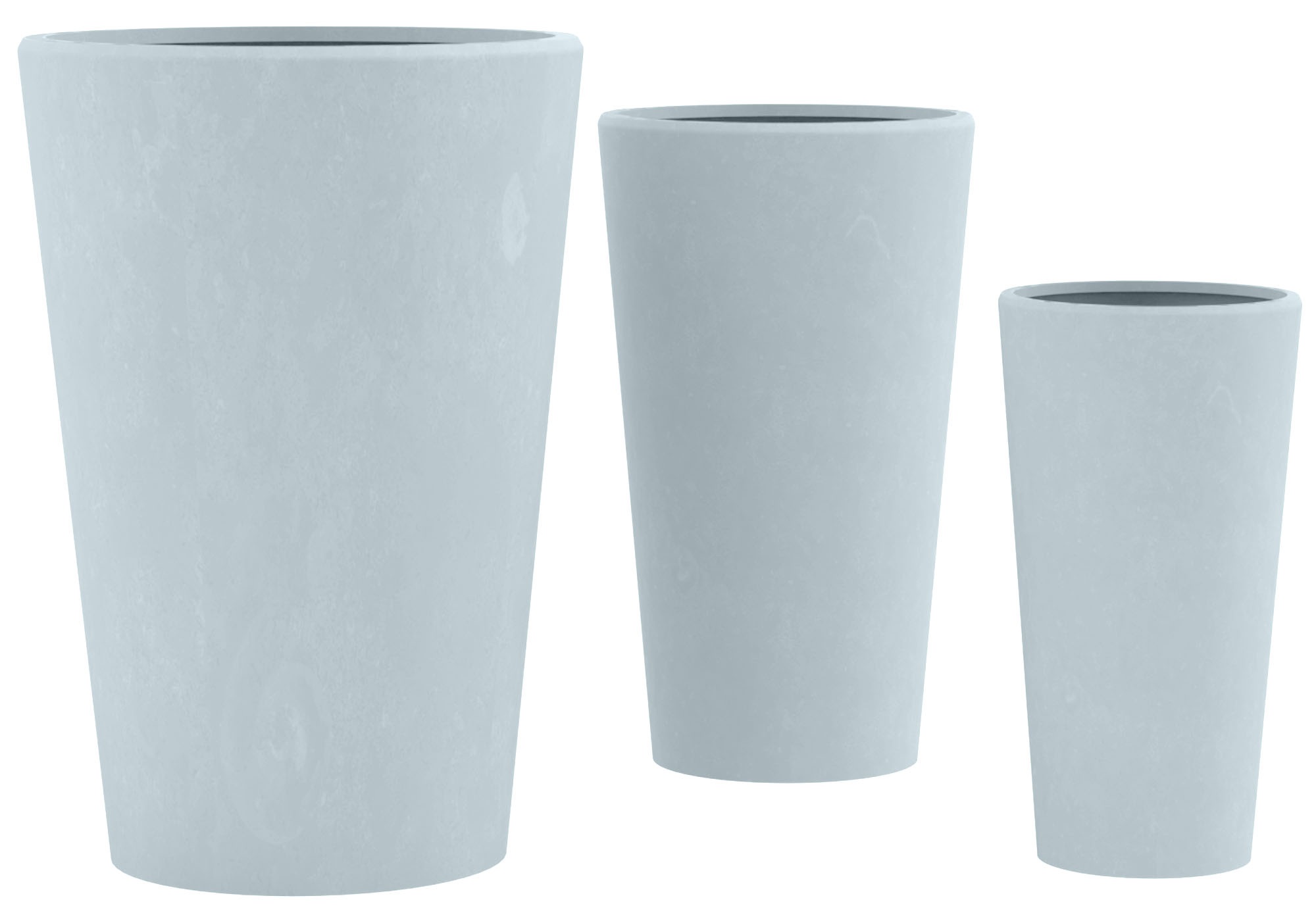Set van 3 ronde bloempotten