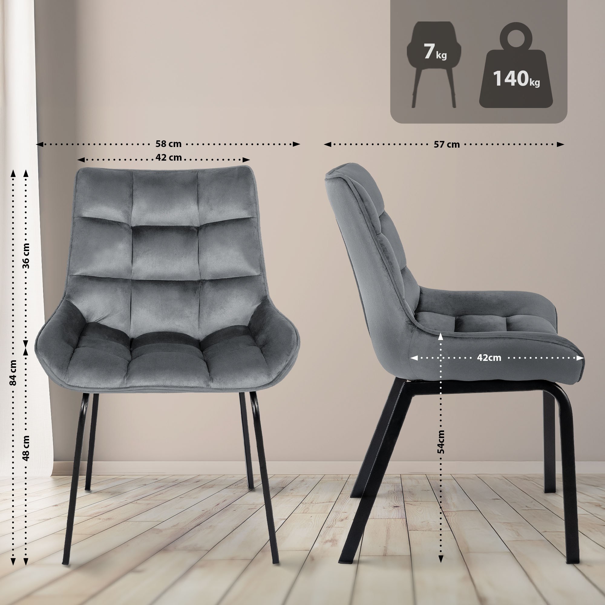 Set van 2 eetkamerstoelen Saranda