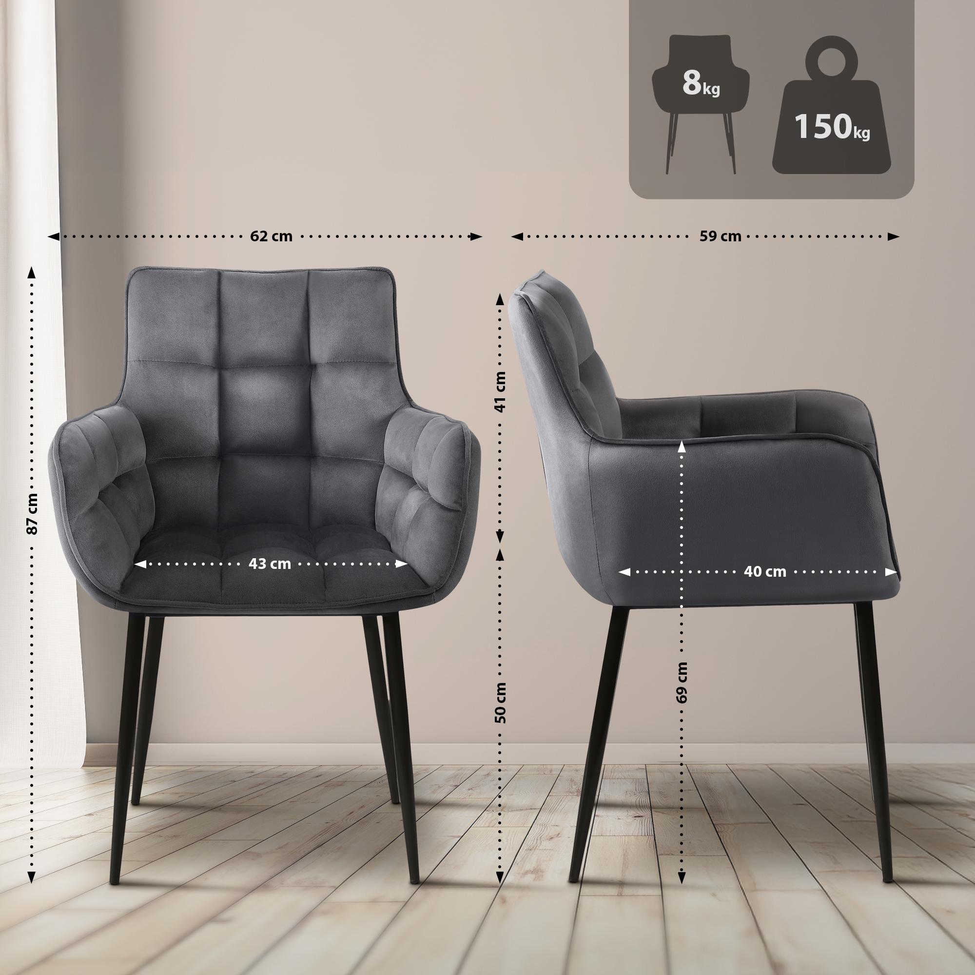 Set van 2 stoelen Tirana fluweel