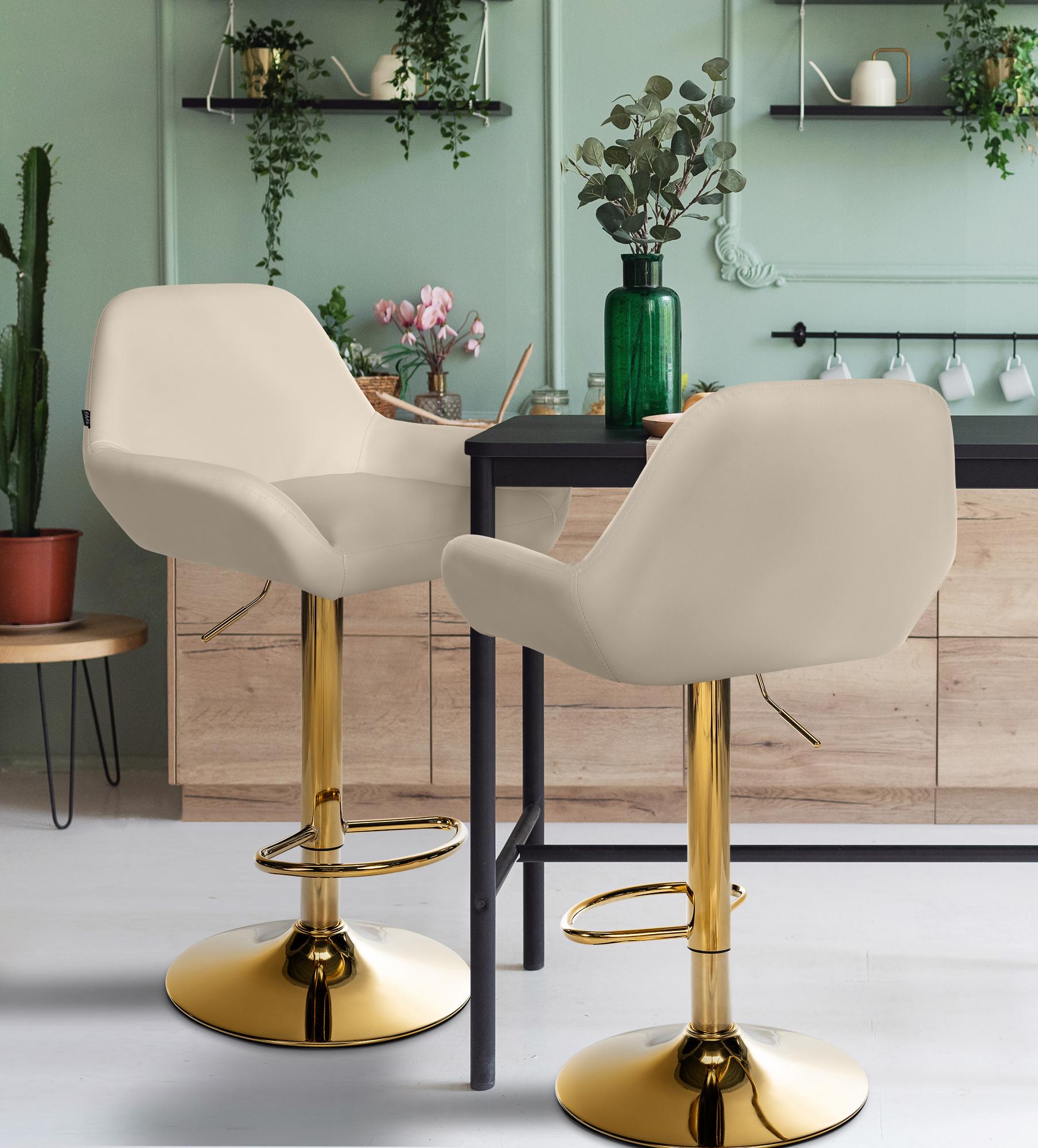 Barkruk Braga goud kunstleer