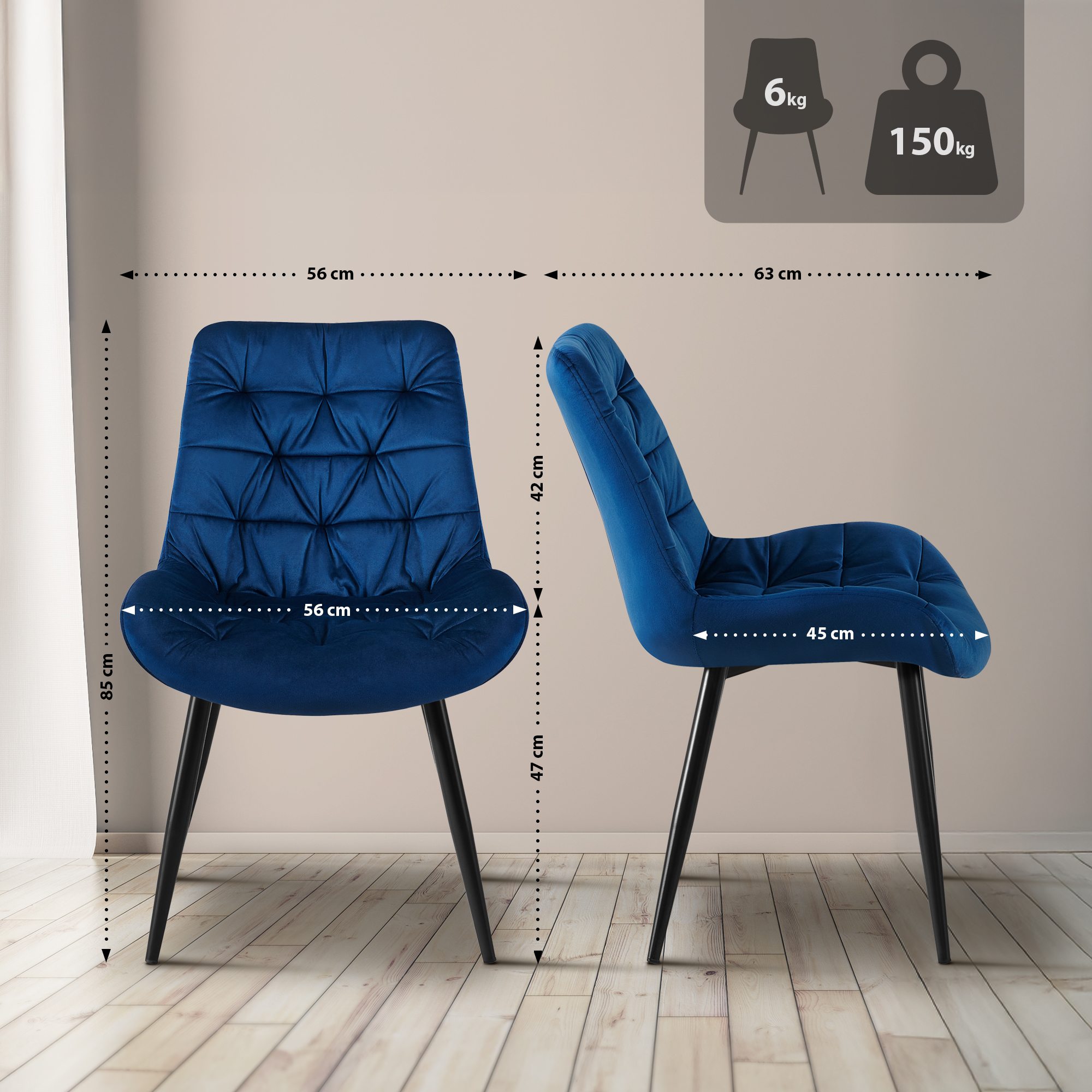 Set van 2 Eetkamerstoelen Rossford