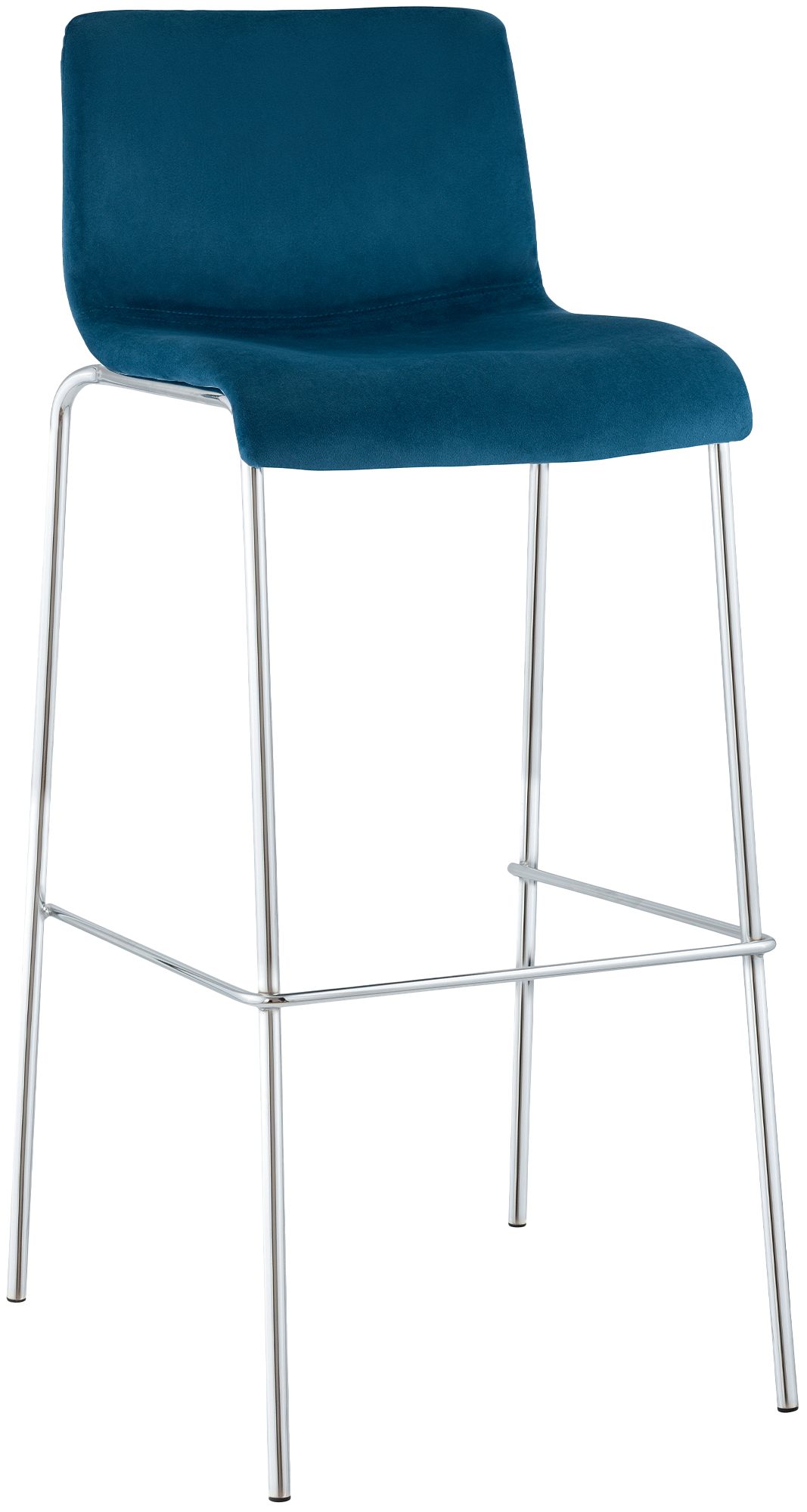 Barkruk Hover Fluweel Vierpoots frame Chroom