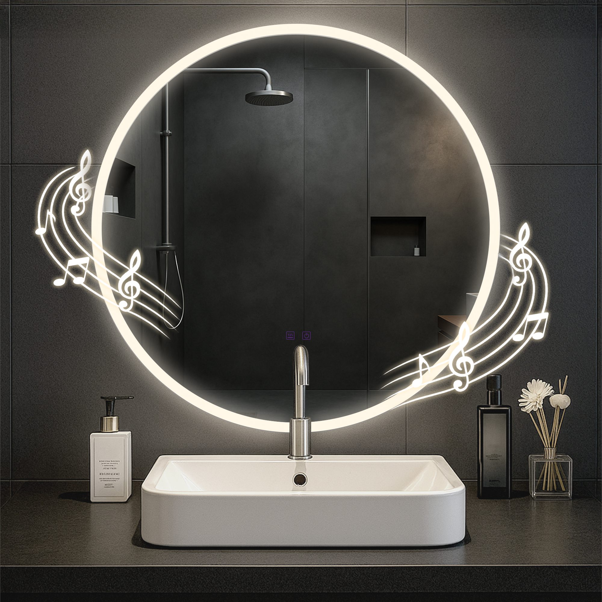 Badkamerspiegel Laconia met Bluetooth