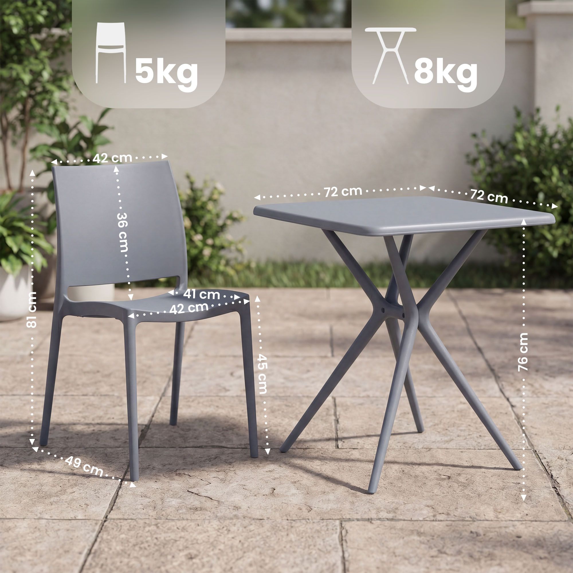 Tuinset Amino met 4 stoelen